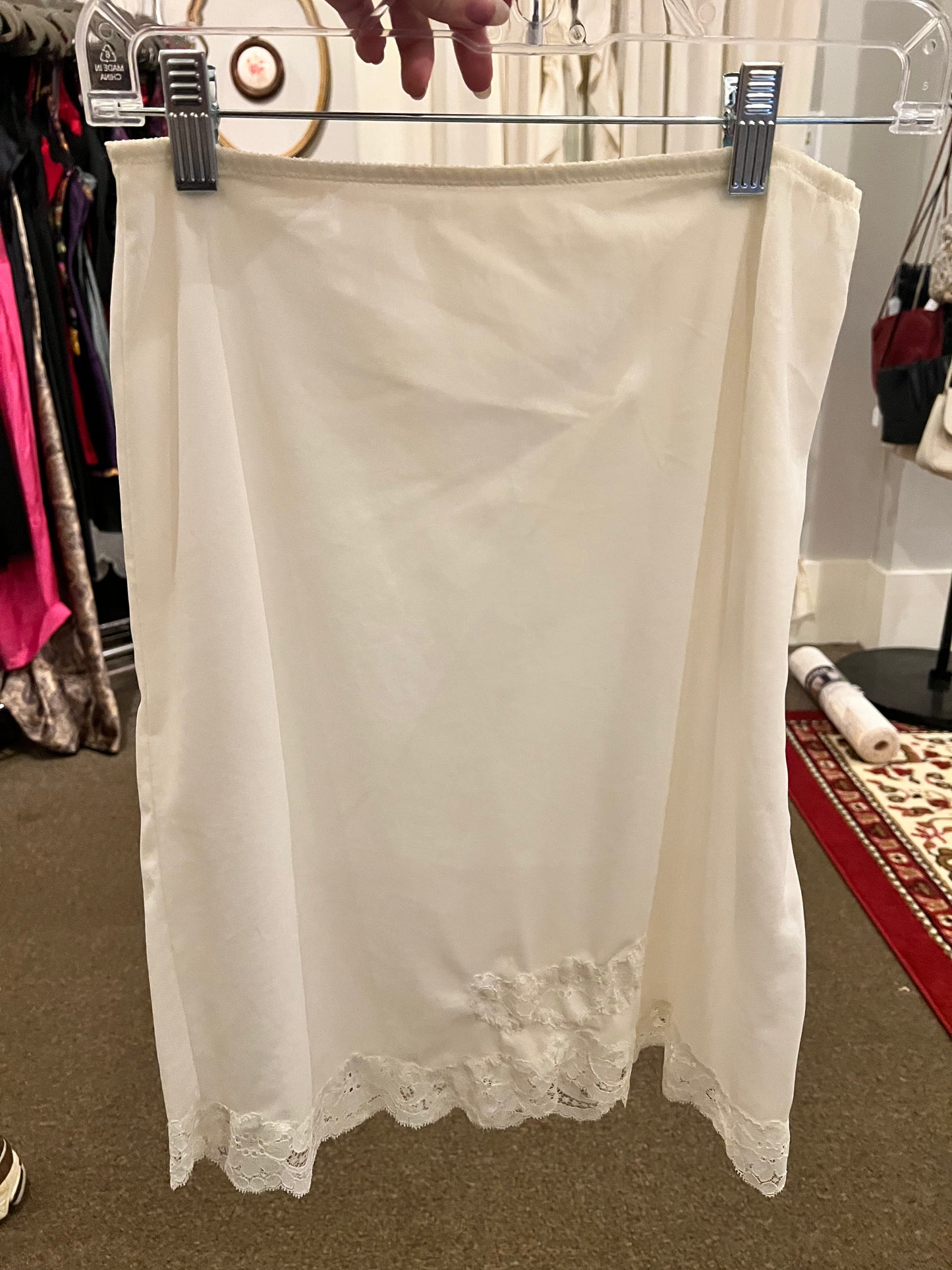 70s Hollywood Vassarette Slip Skirt