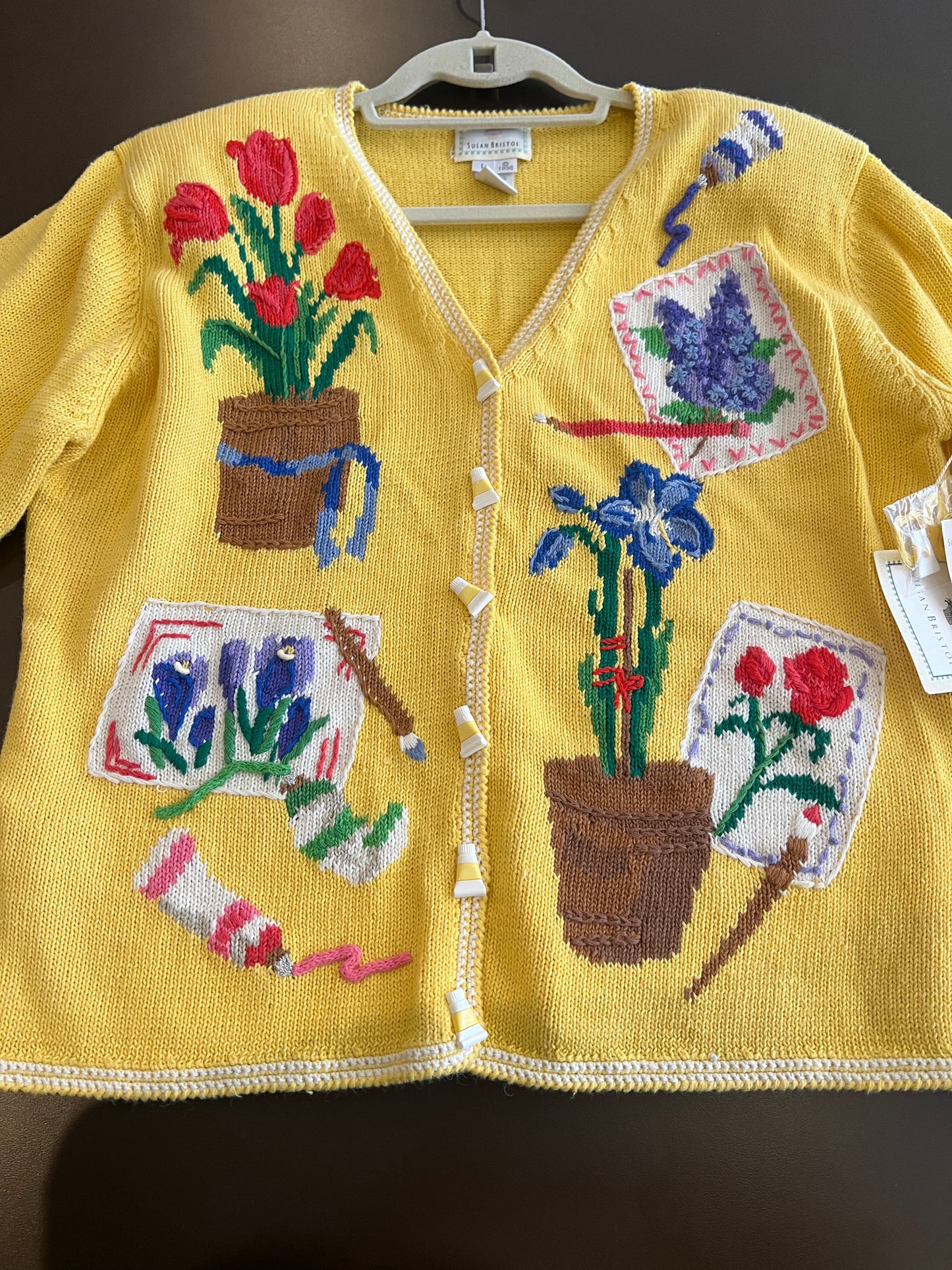 1996 Susan Bristol Hand Embroidered Cardigan