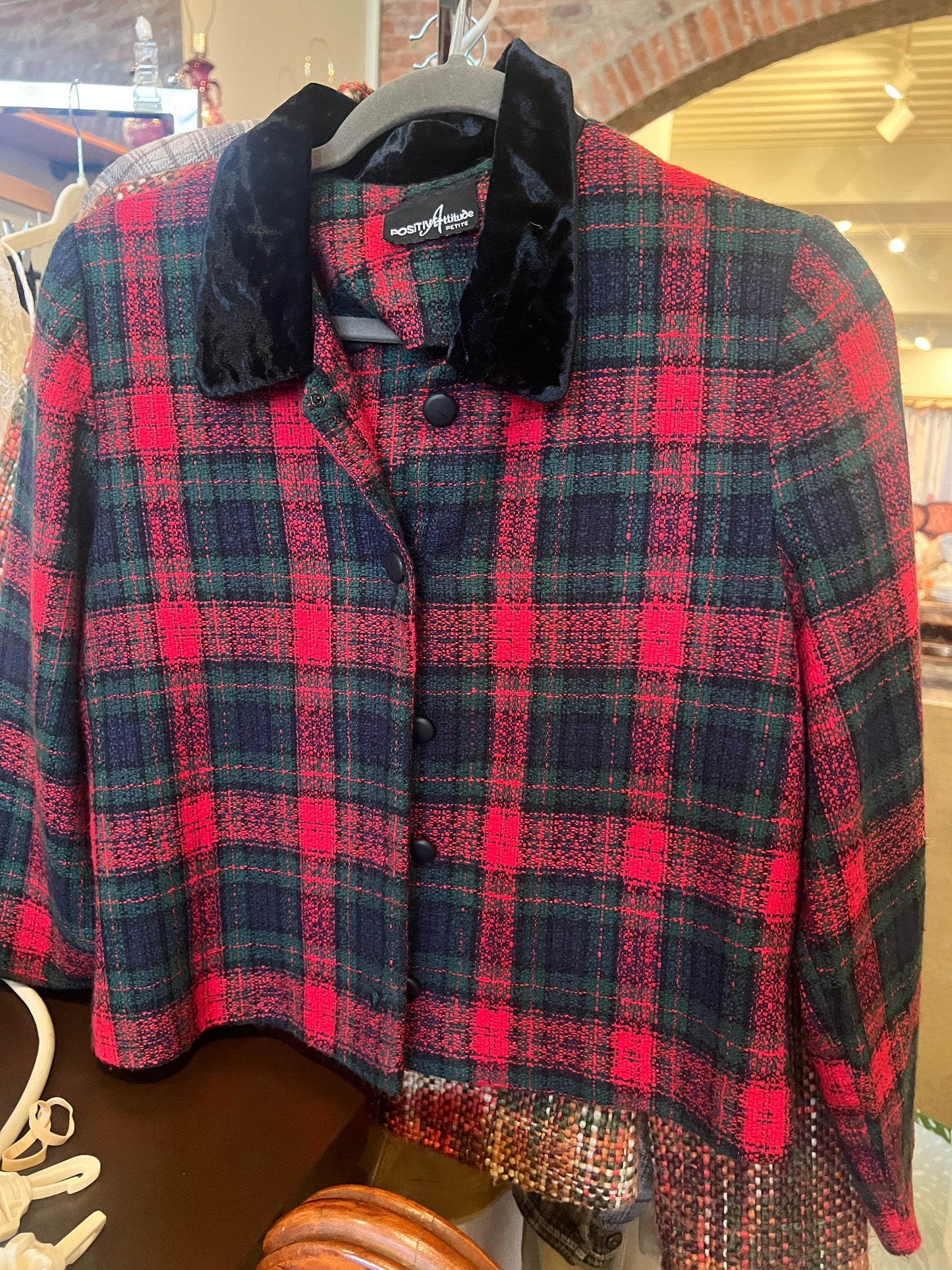 90s Positive Attitude Plaid Top