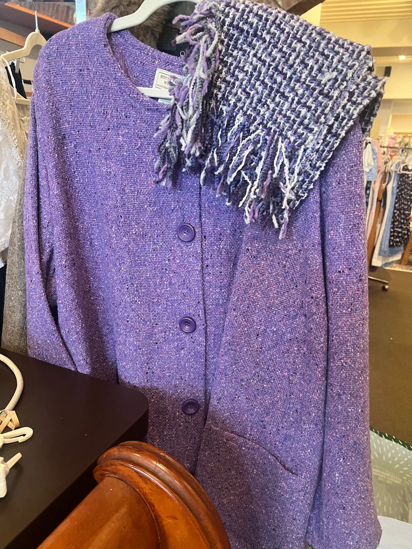 70s Boyne Valley Weavers Cardigan w/ Scarf