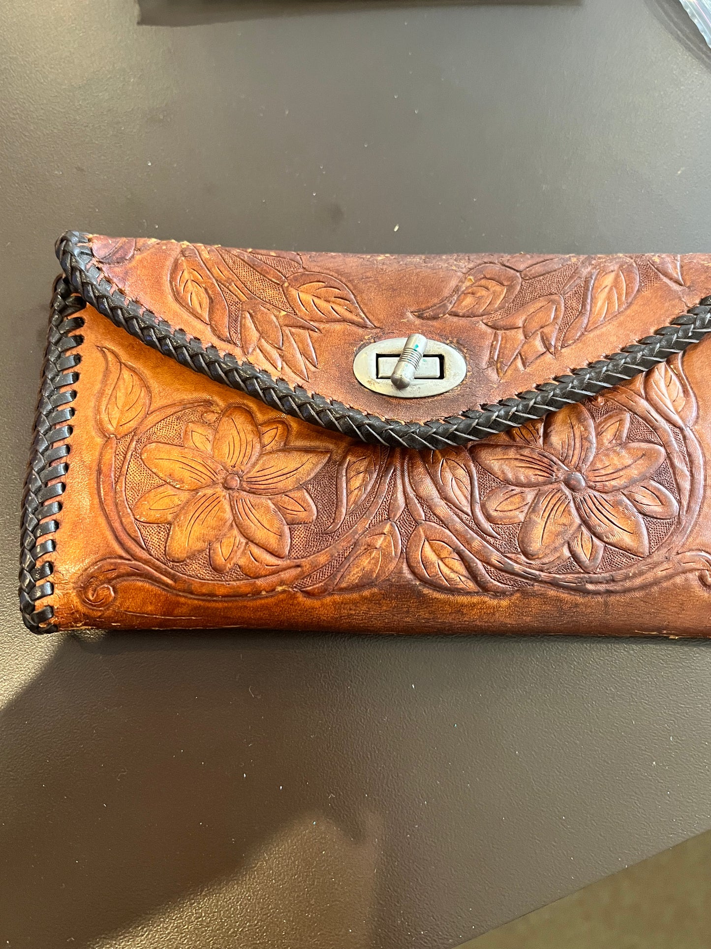 1970s Hand Tooled Leather Wallet