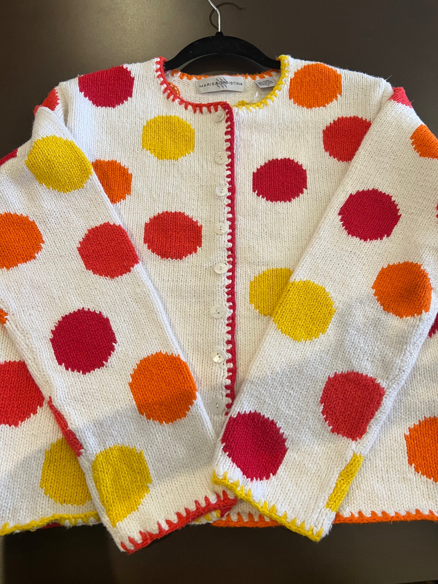 1990s Marisa Christina Polka Dot Cardigan