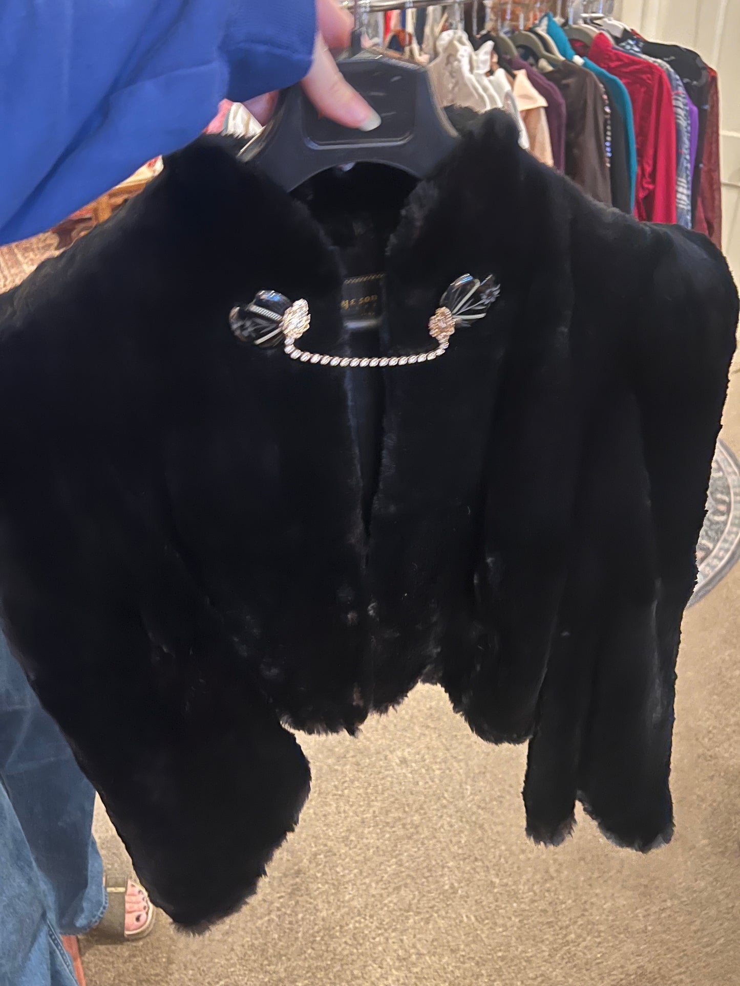 1950s/60s Rabbit Fur Coat w/ Front Clasp