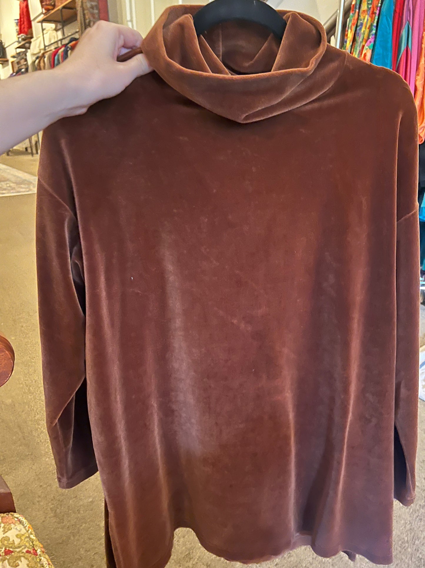 80s Tapemeasure Velvet Tunic Dress