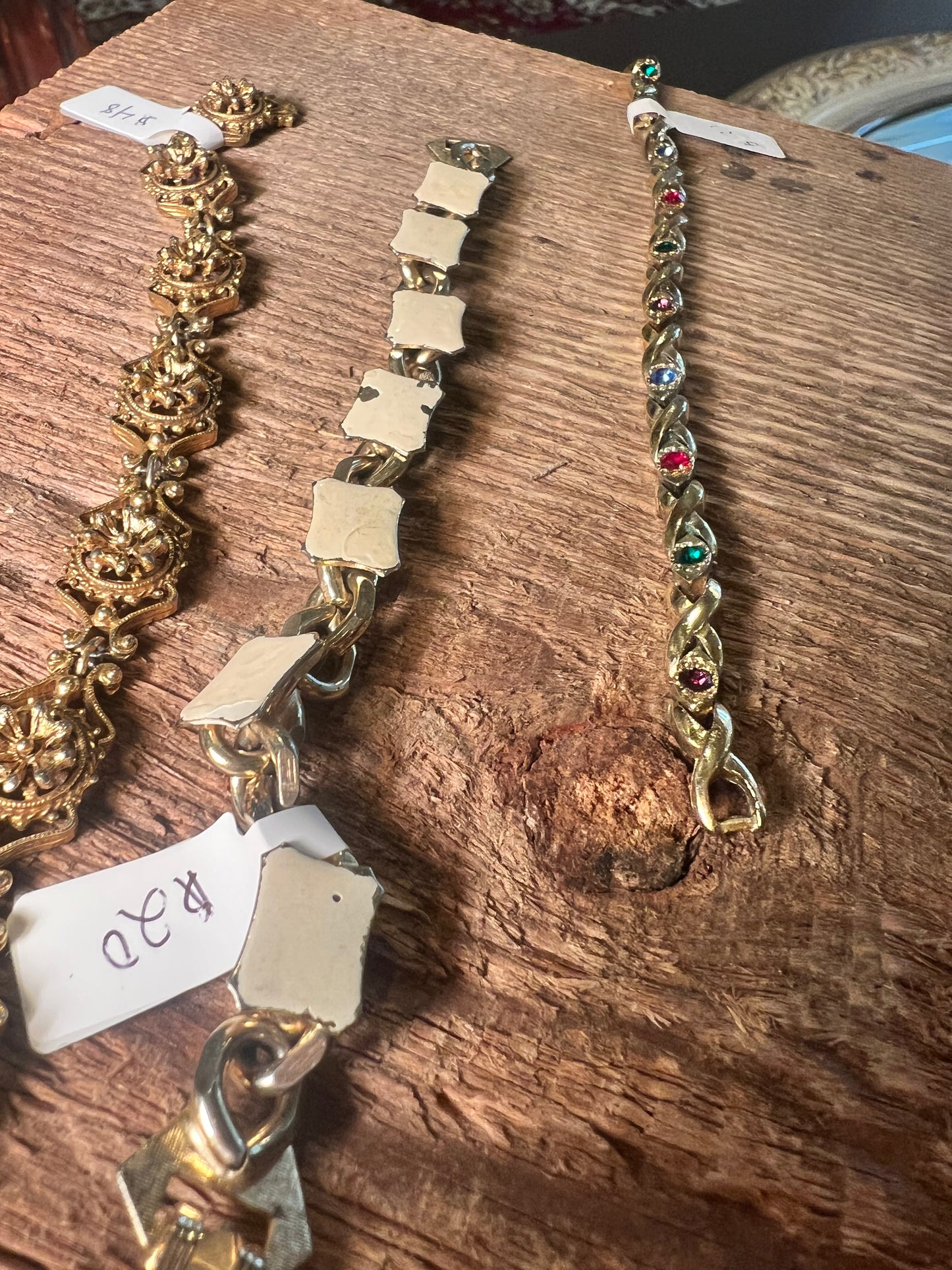 White Plate Link Bracelet