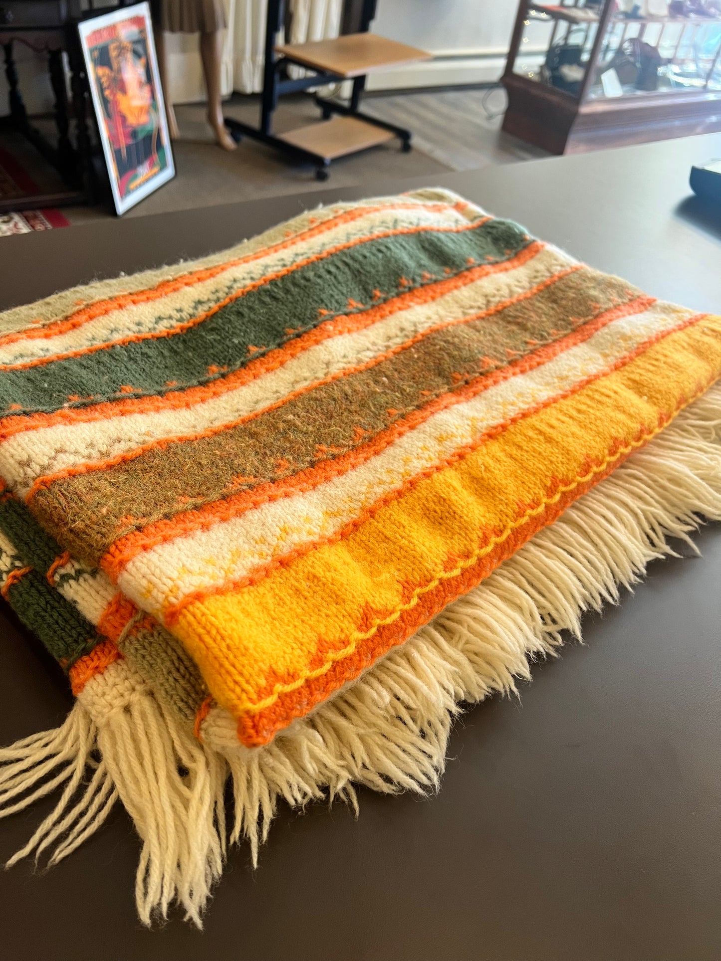Vintage Handmade Stripe Throw Blanket