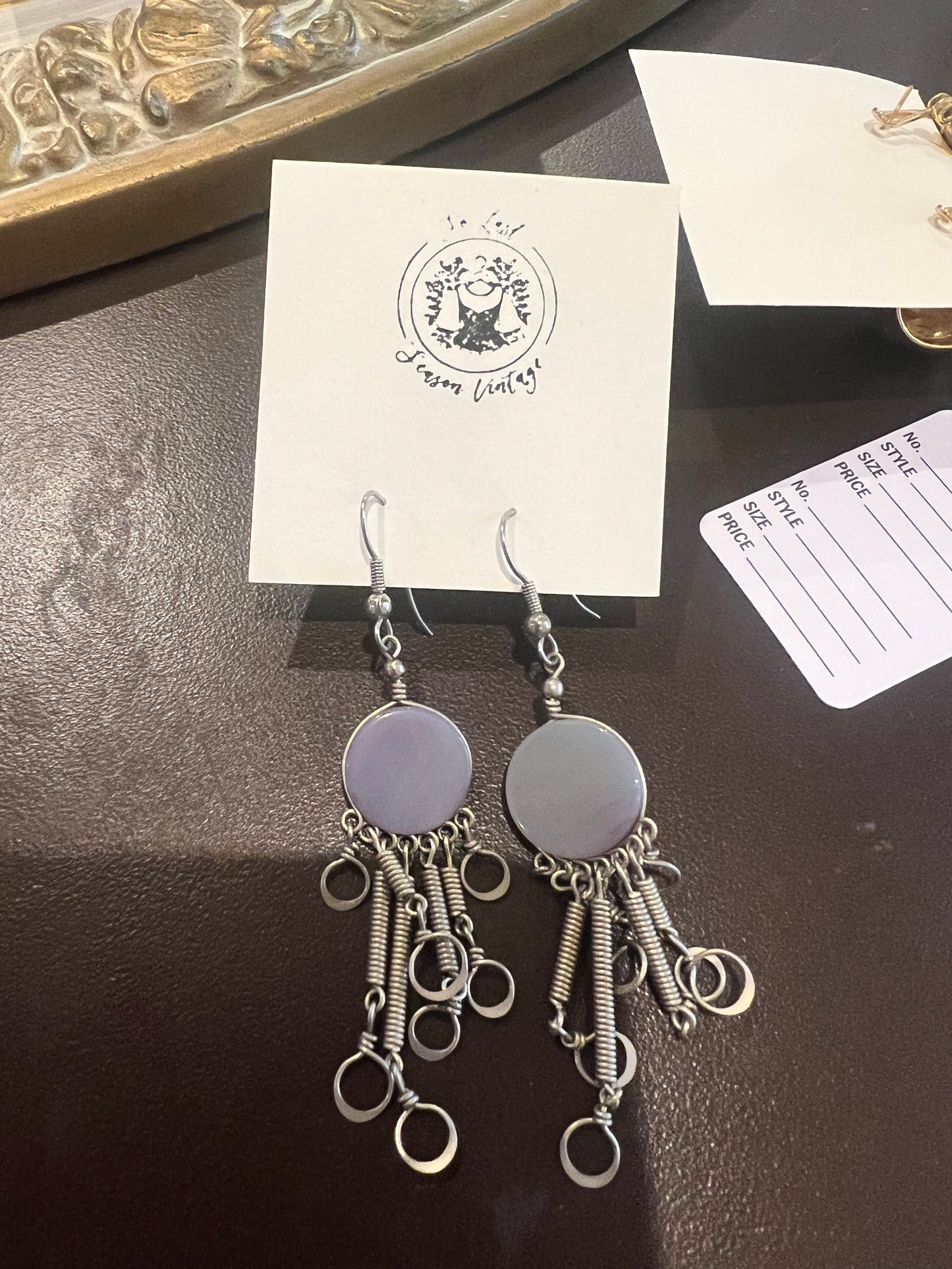 Purple Pendant Dangle Earrings