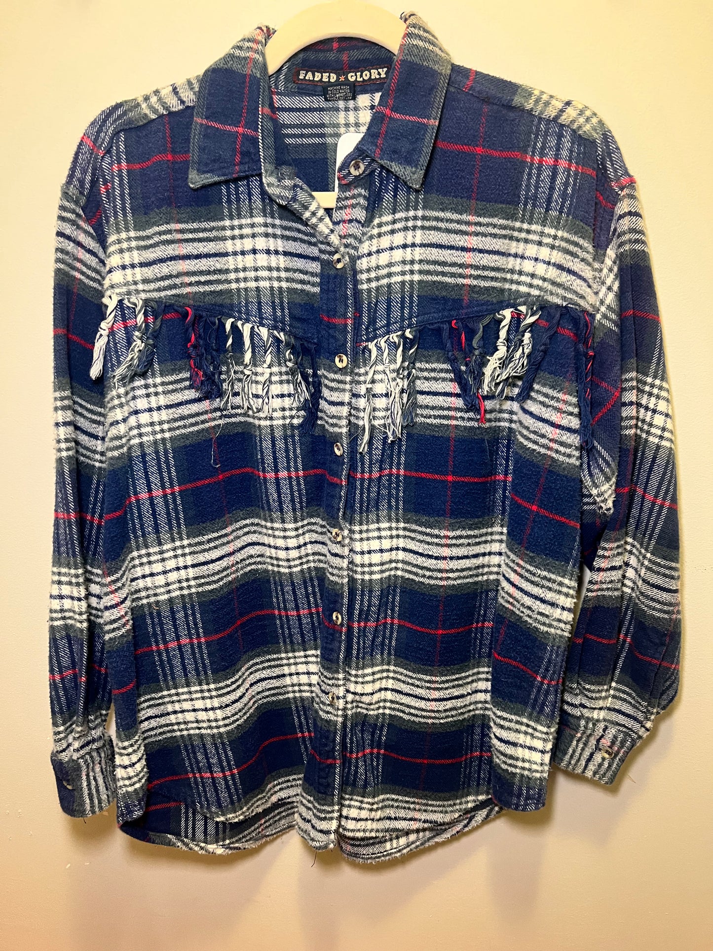 1990s Faded Glory Fringe Flannel