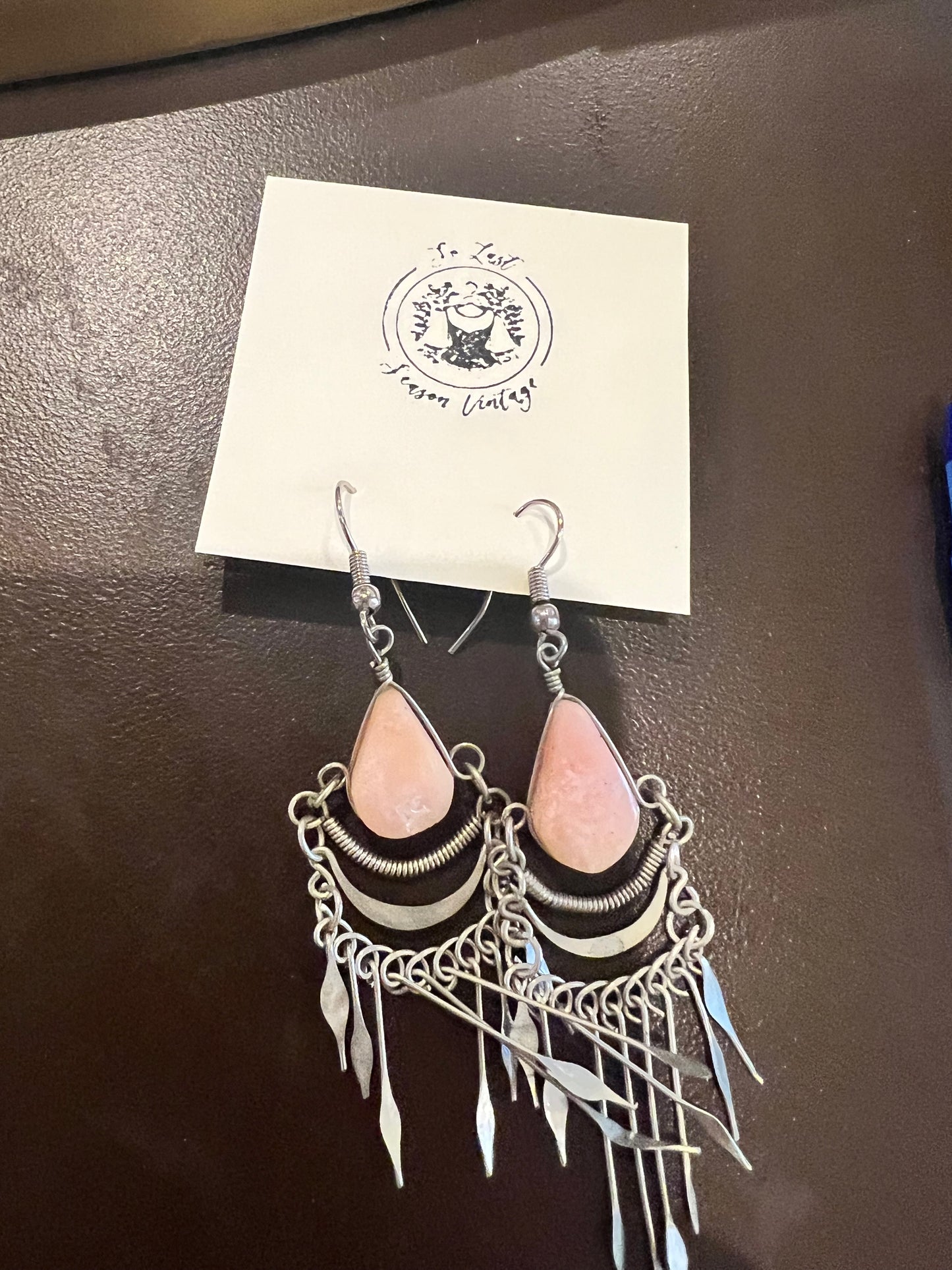 Pink Pendant Dangle Earrings