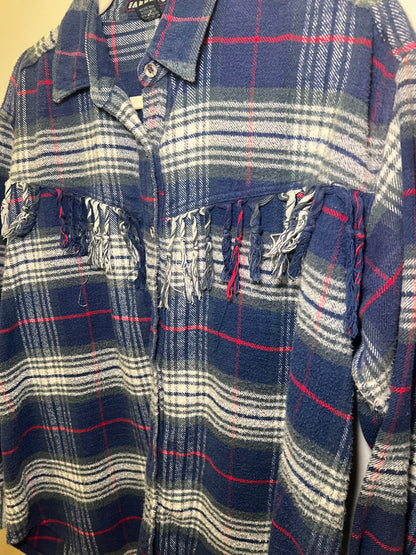 1990s Faded Glory Fringe Flannel