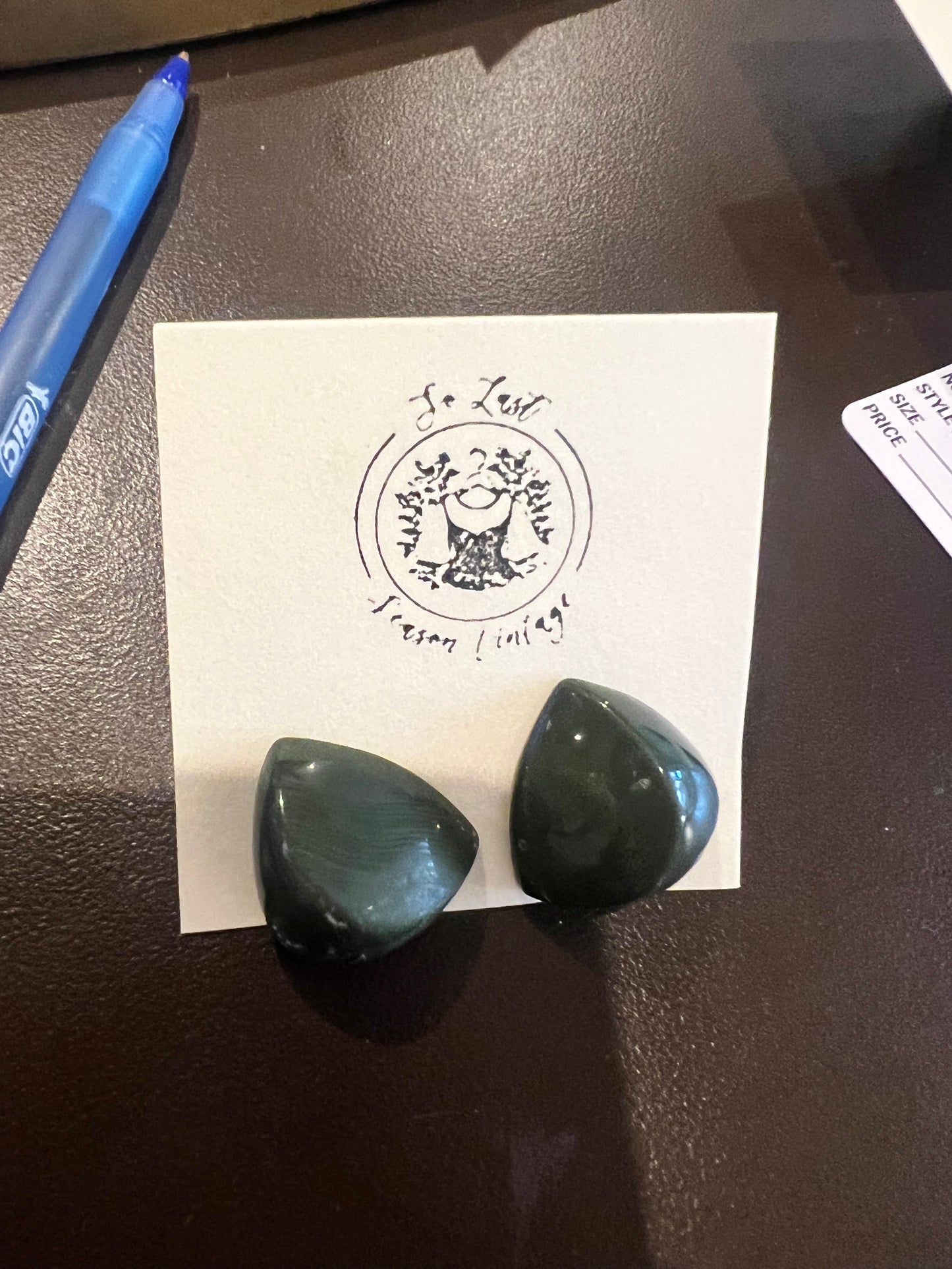 Green Stone Studs