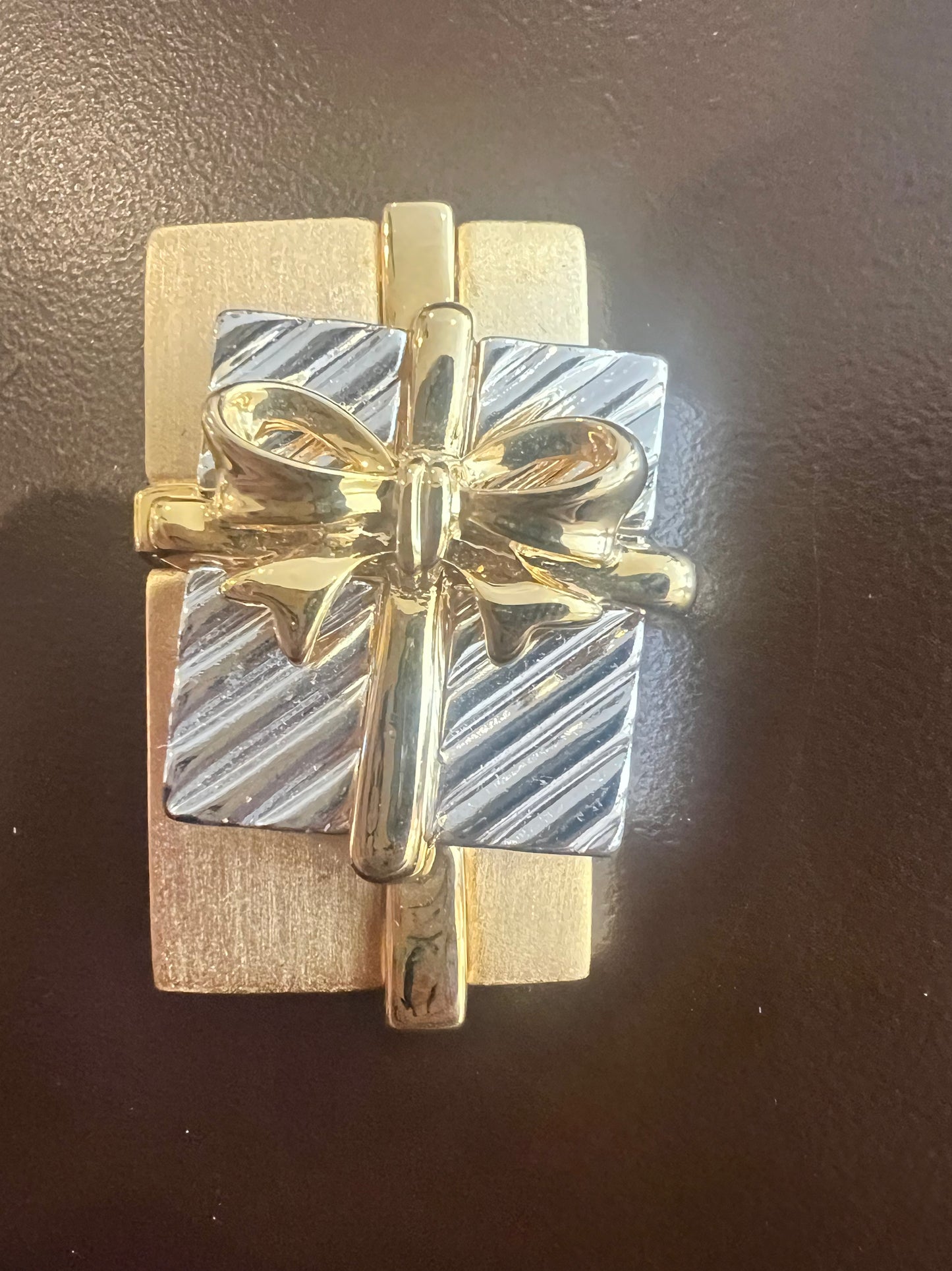 Vintage Gold & Silver Gift Boxes Brooch
