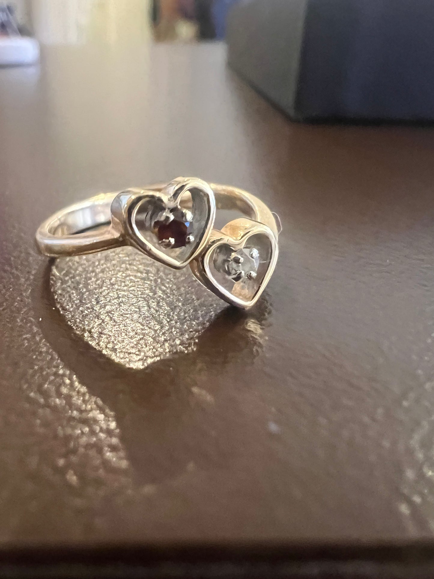 Vintage 14k Gold Double Heart Ring