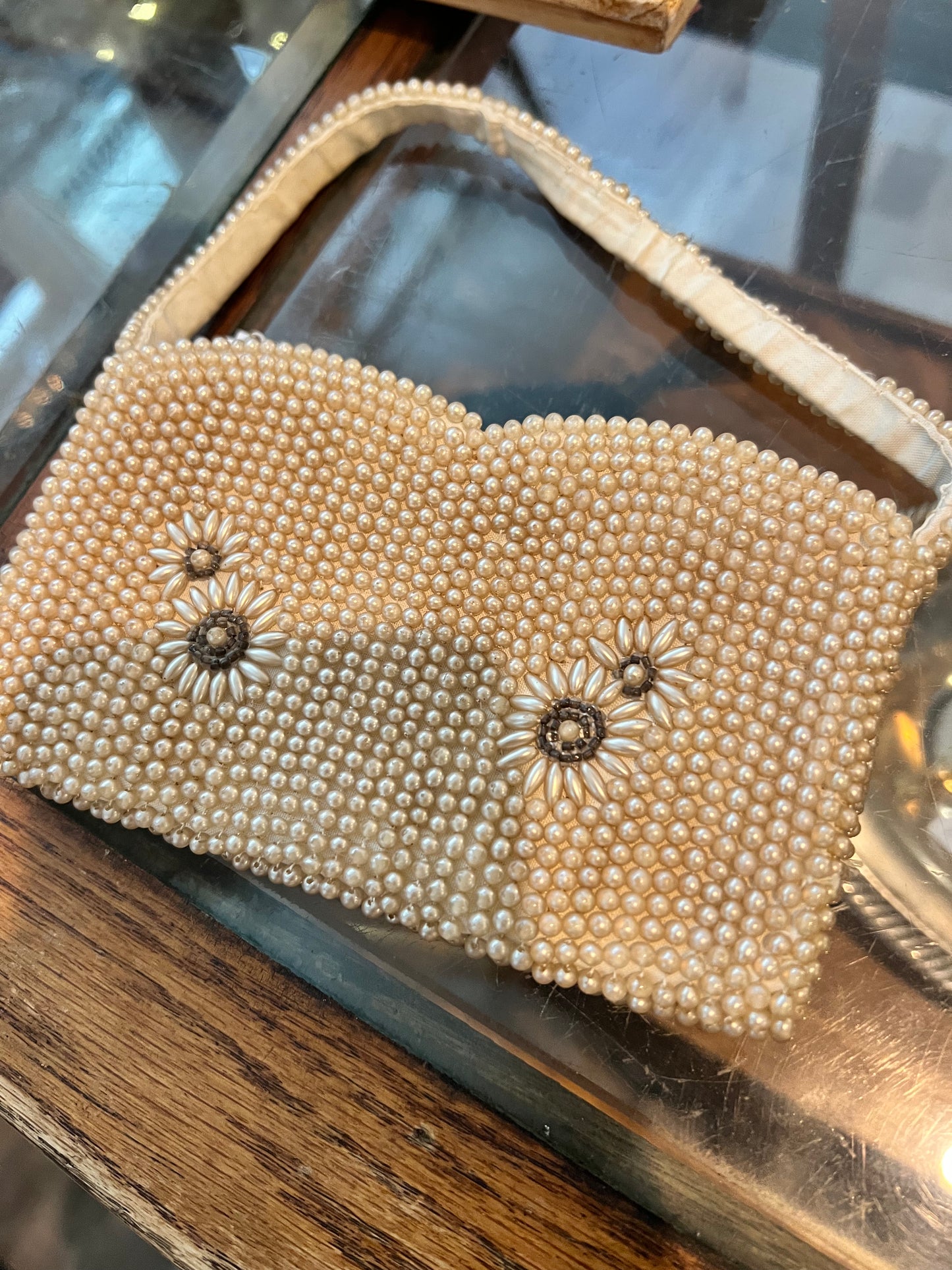Pearl Beaded Mini Purse