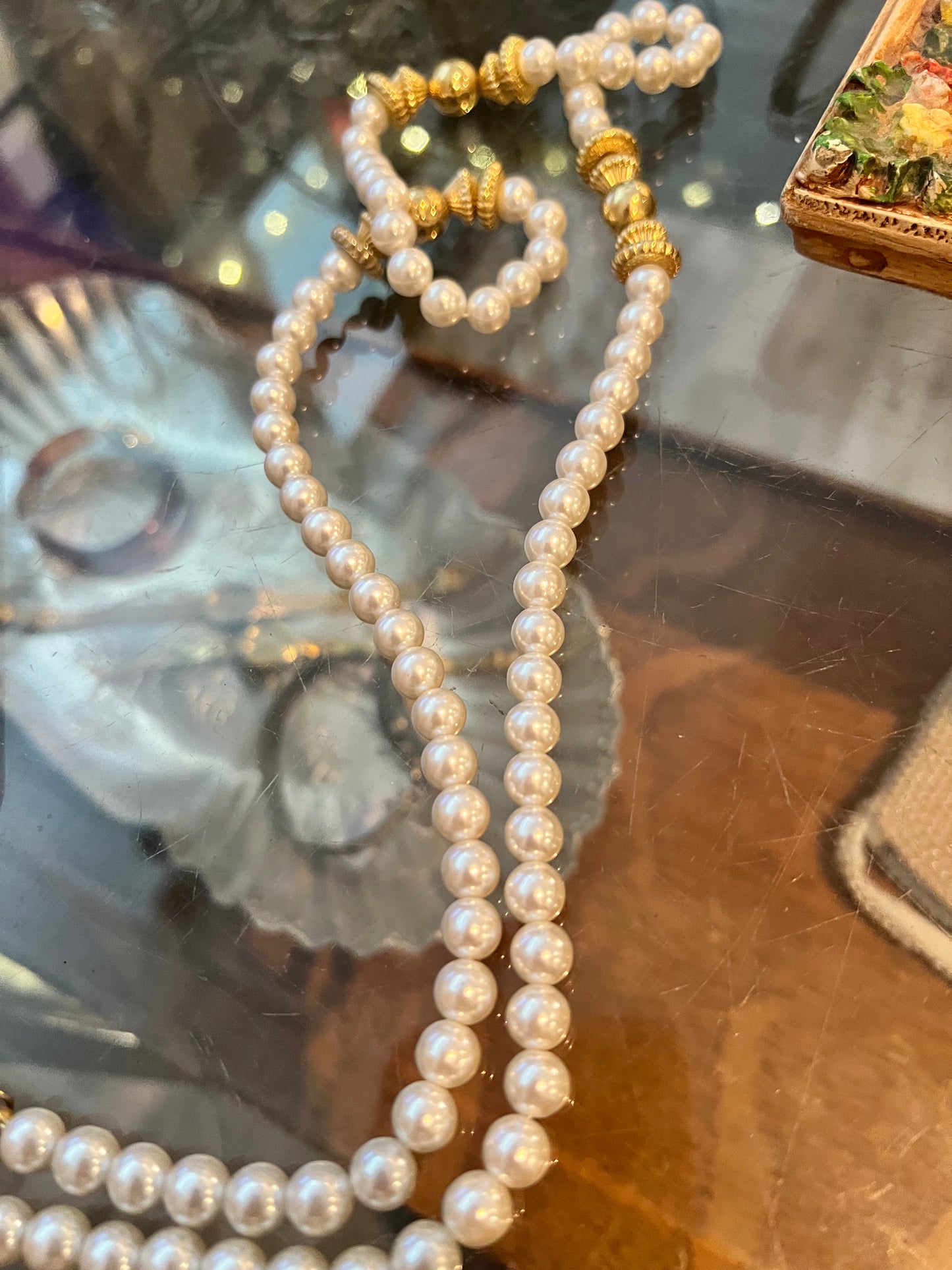 Pearl and Gold Long Necklace