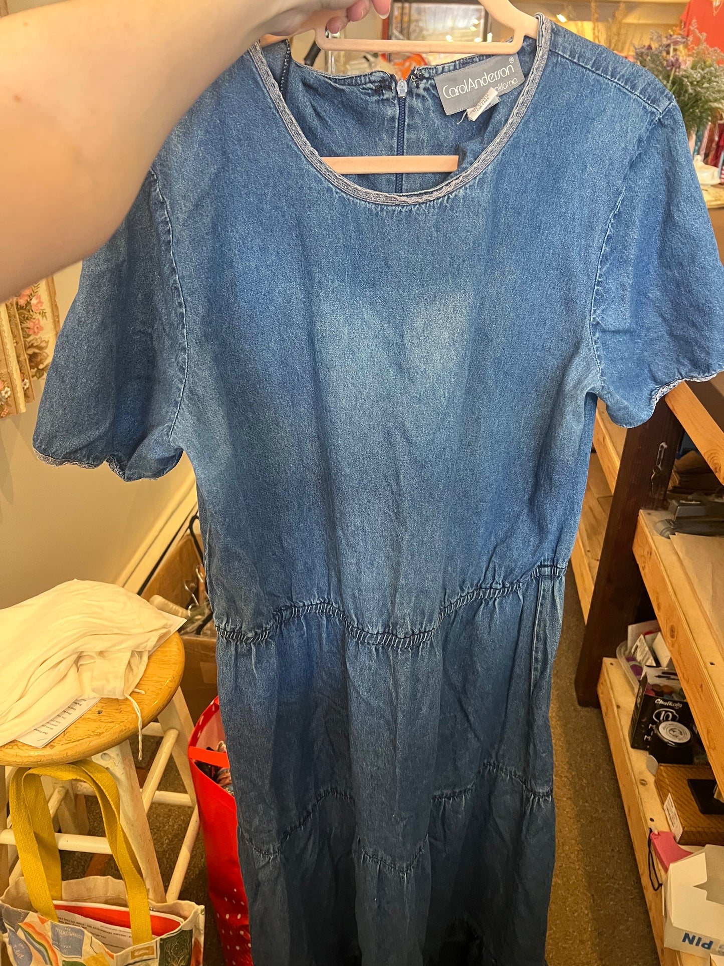 80s Carol Anderson Denim Maxi Dress
