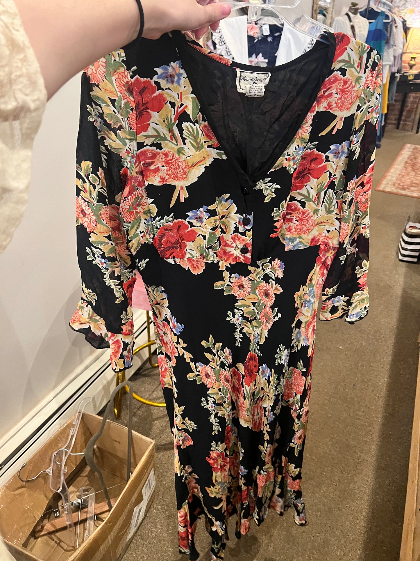 90s April Cornell Floral Dress