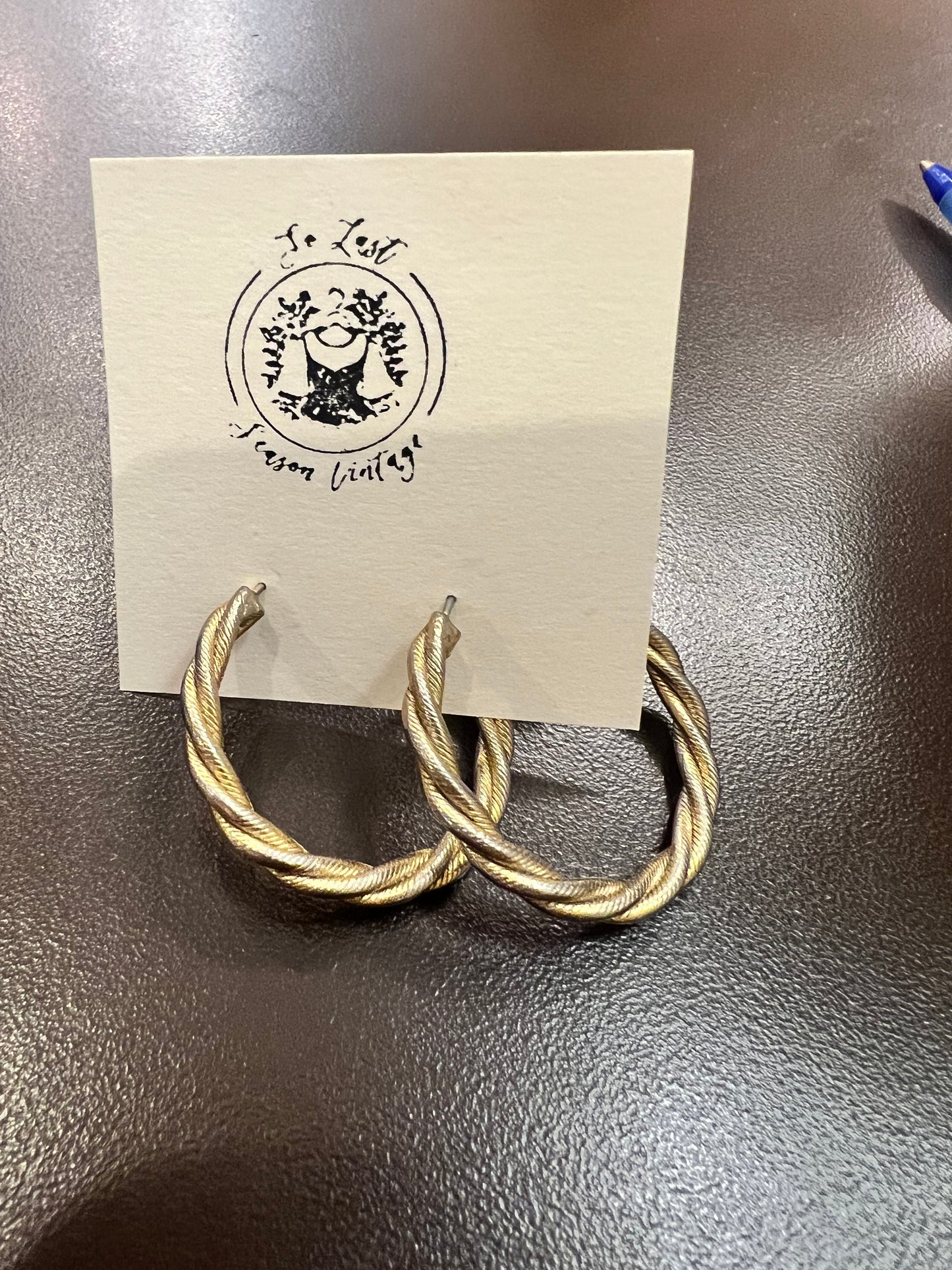 Gold Twist Hoop Earrings