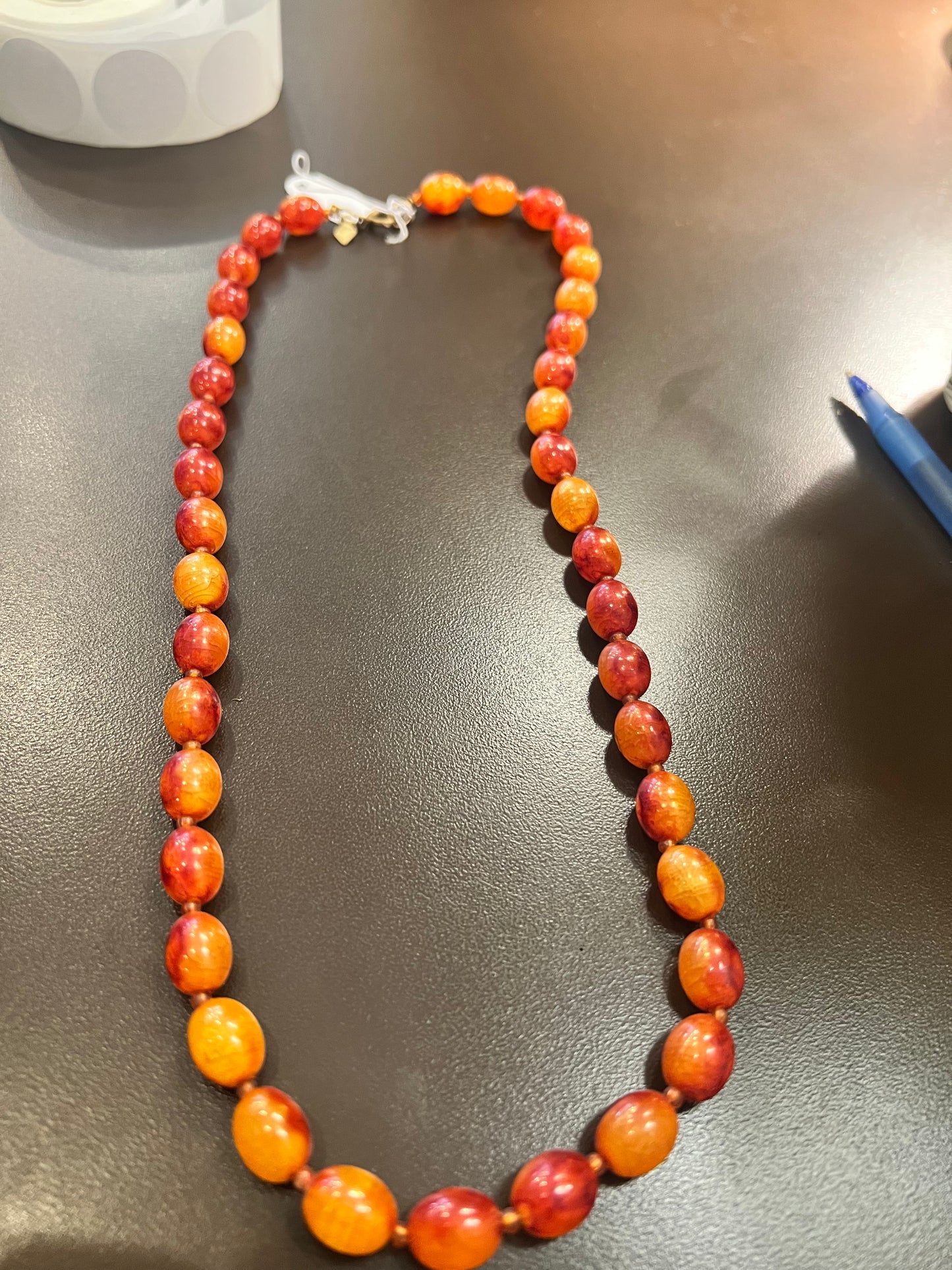 Red and Orange Bead Necklace