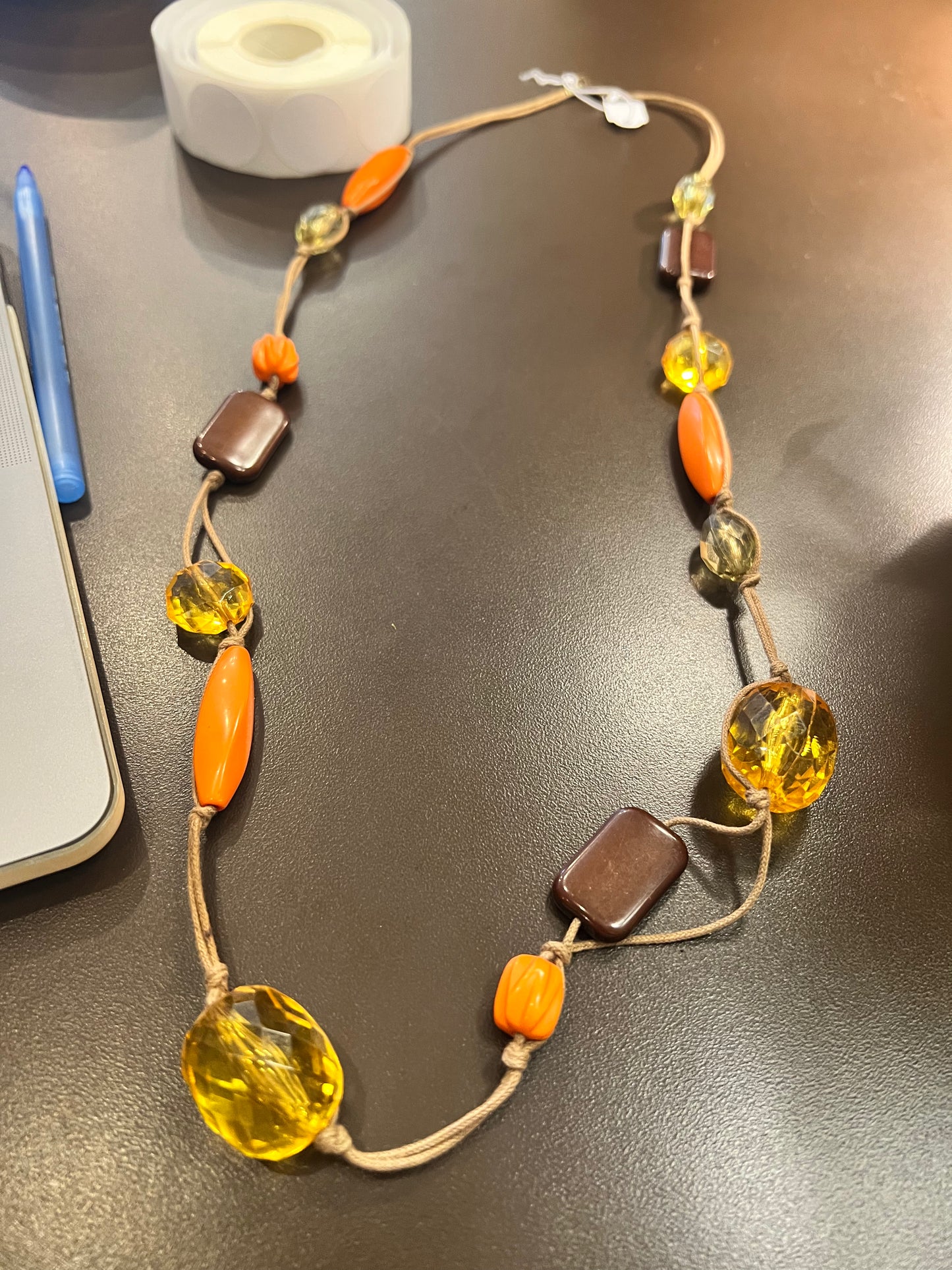 Faceted Long Beaded Necklace
