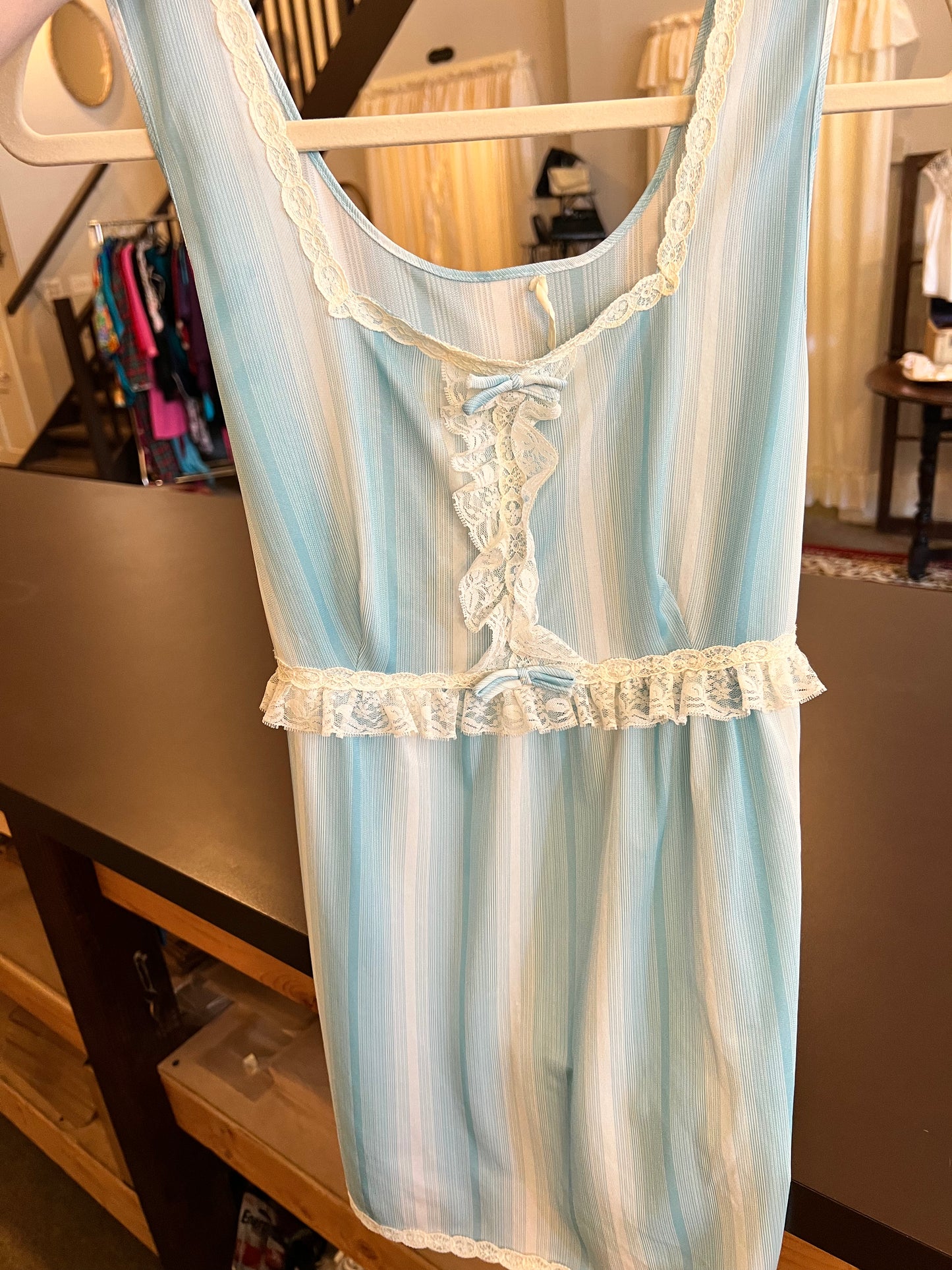 Stripe and Lace Tie Back Tank