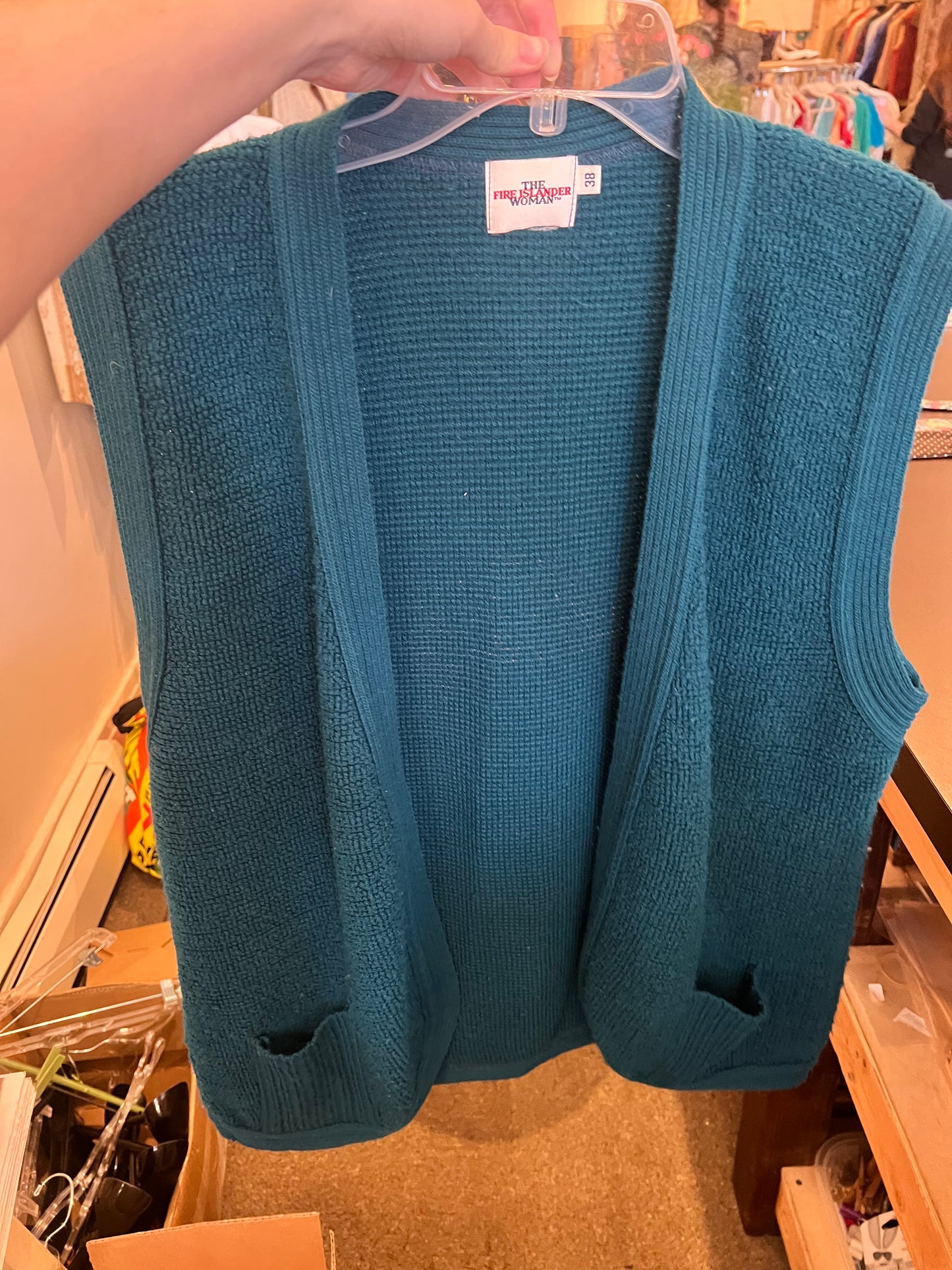 80s The Fire Islander Woman Cardigan Sweater