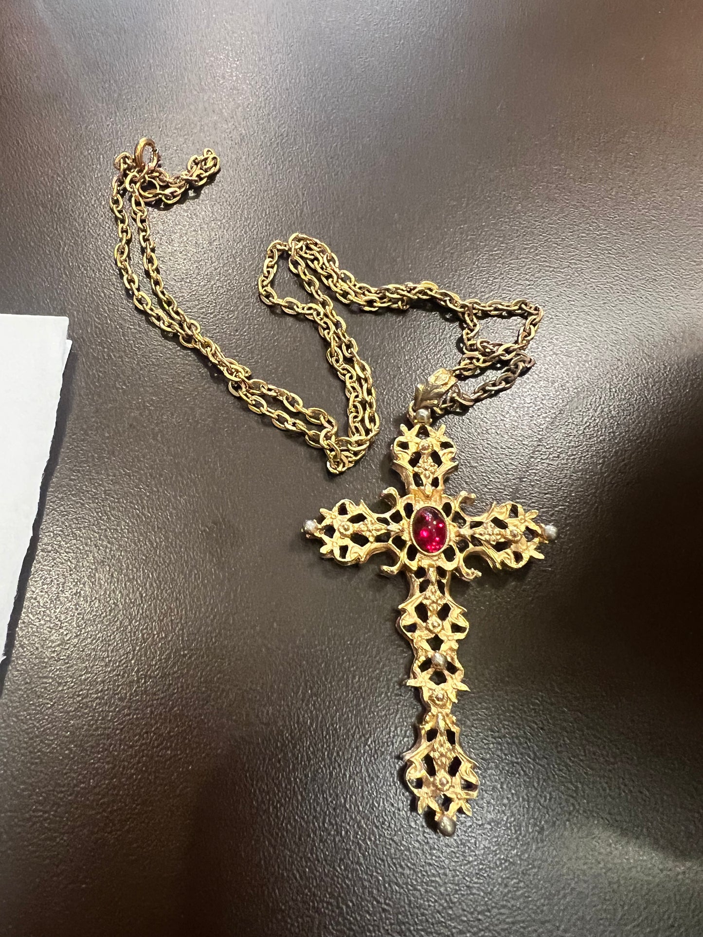 70s Avon Gold Cross Necklace