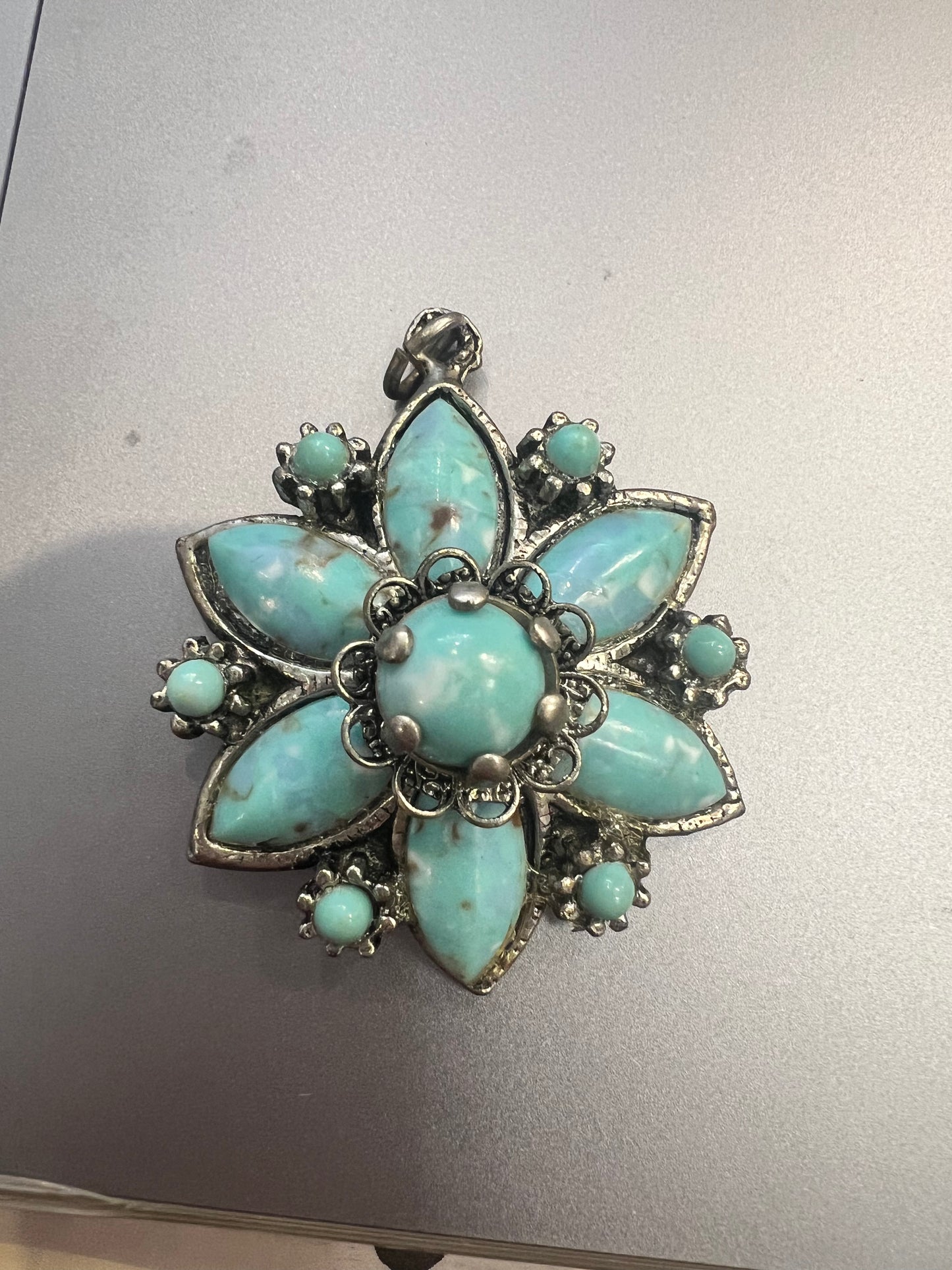 Turquoise Flower Pendant