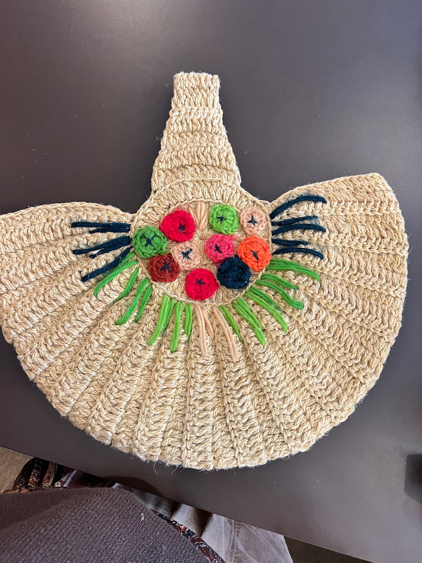 50s Crochet Jute Handbag