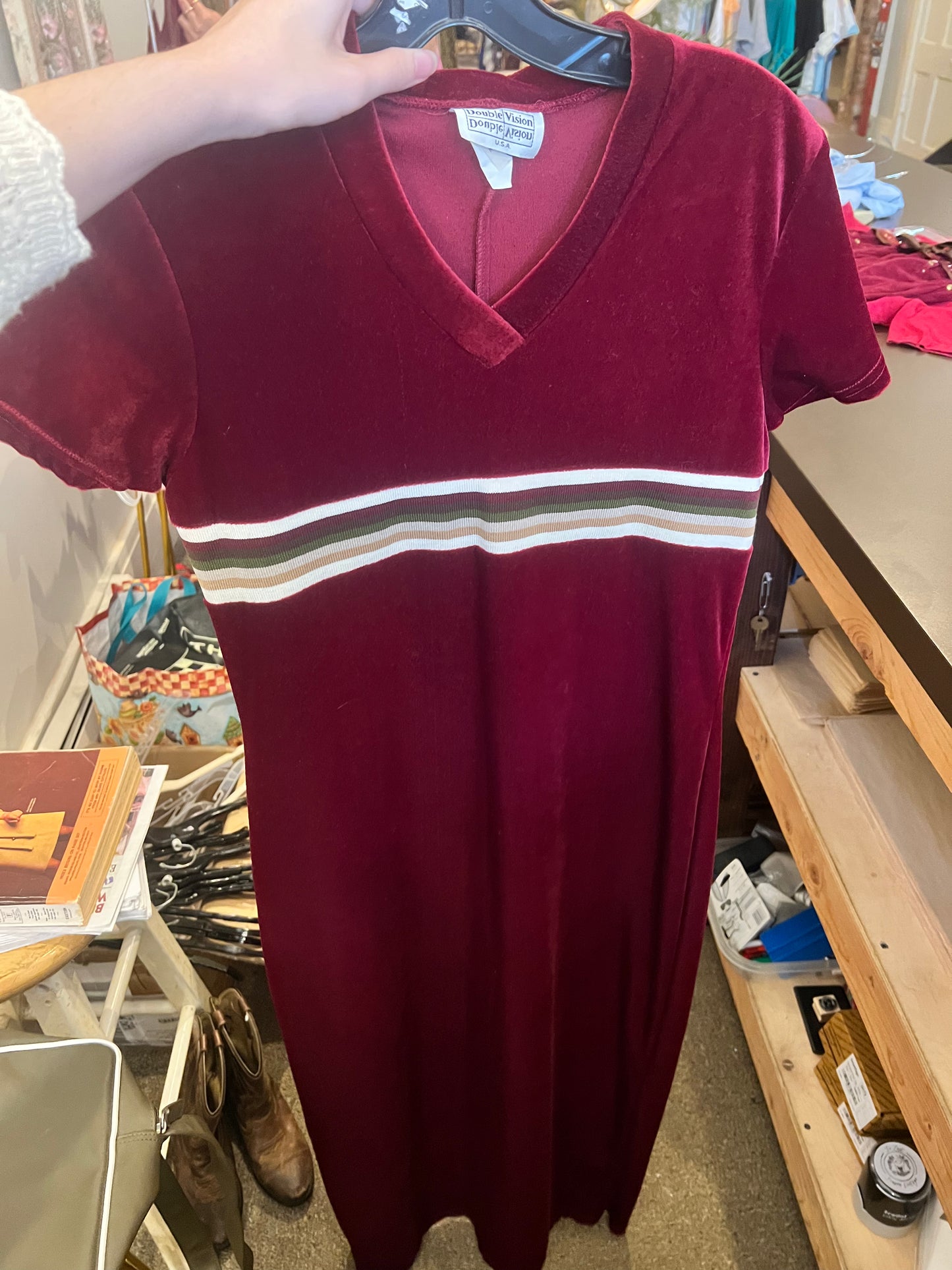 70s Double Vision Velvet Dress