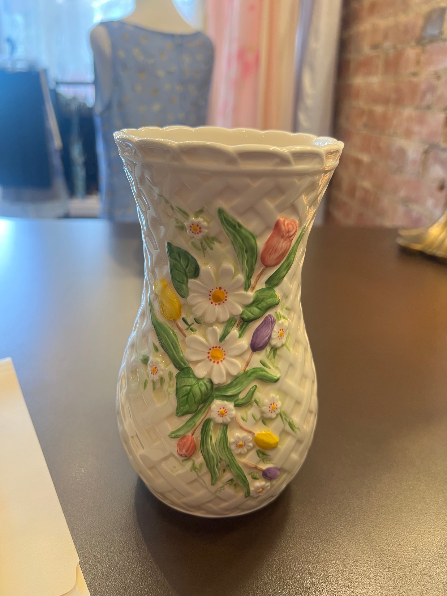 Burton & Burton Flower Painted Vase