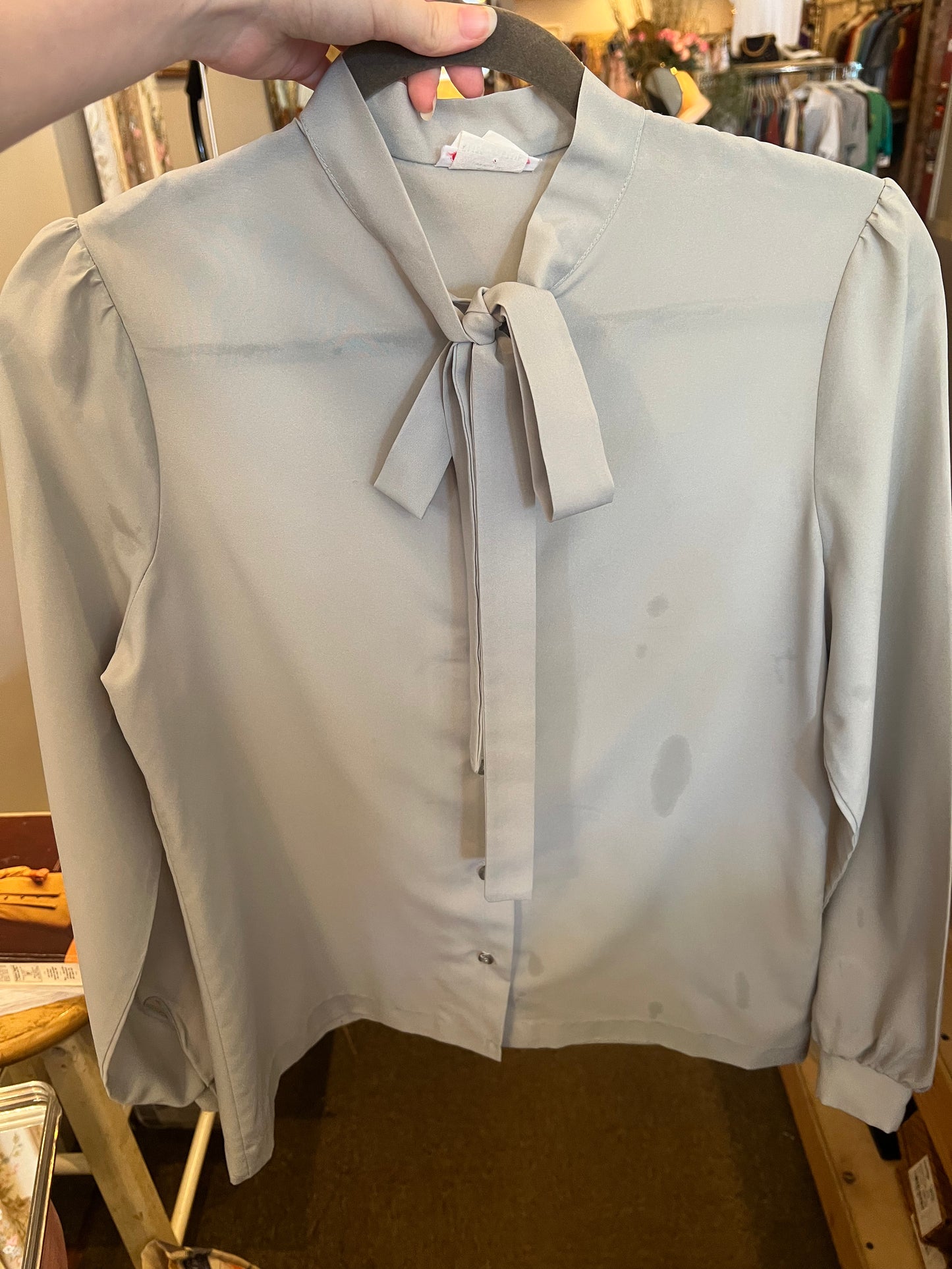 70s Cos Cob Tie Neck Blouse