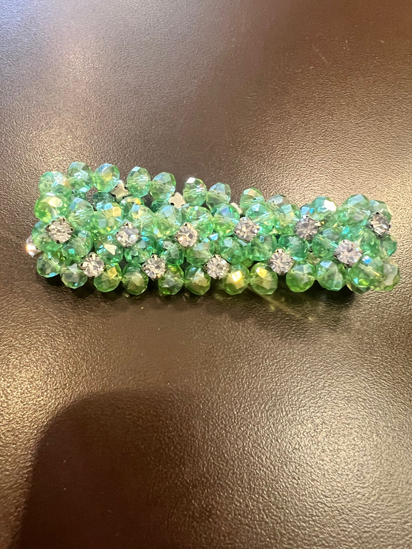 Green Beaded Stretchable Bracelet