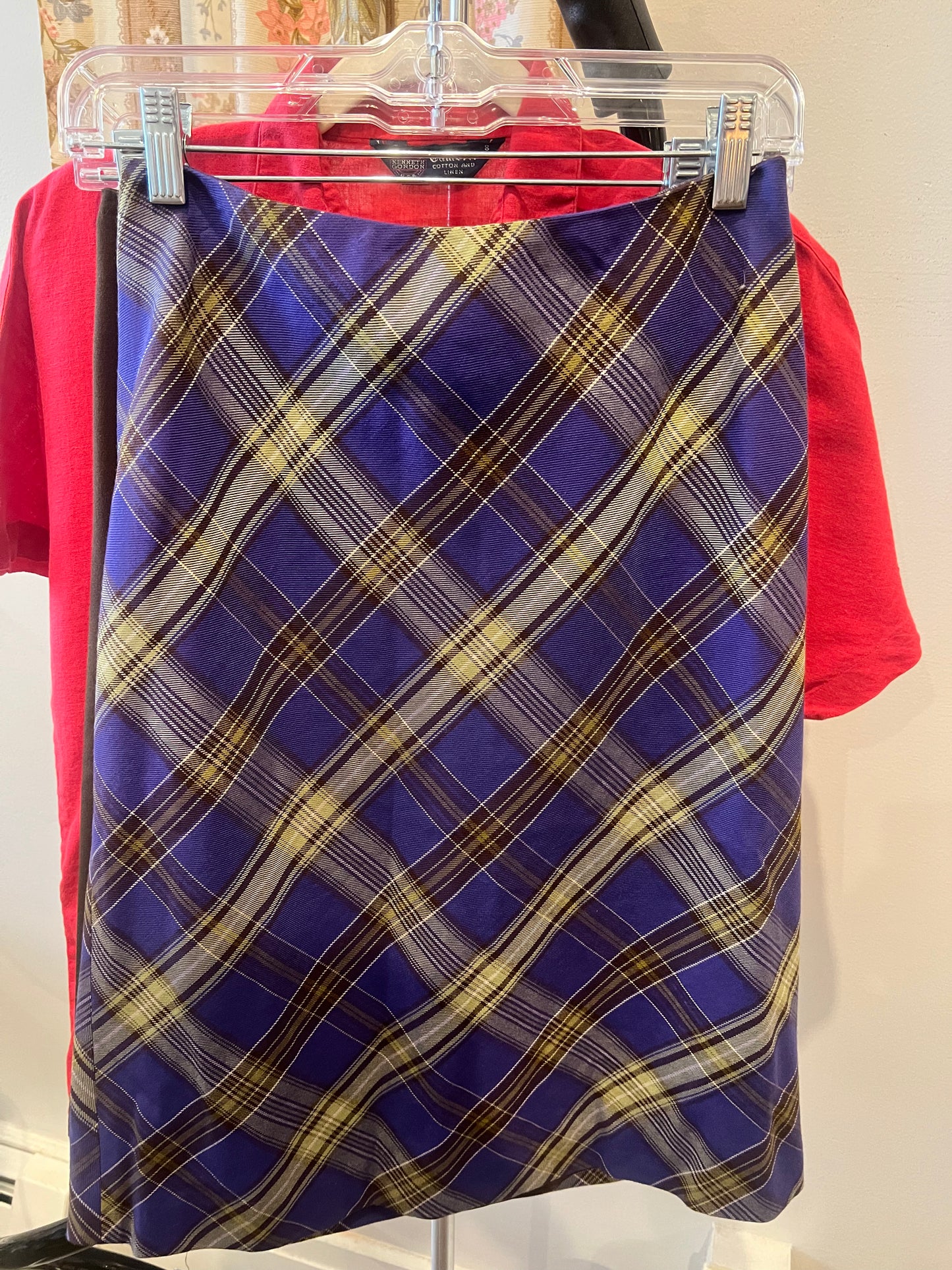 90s Petite Sophisticate Plaid Skirt