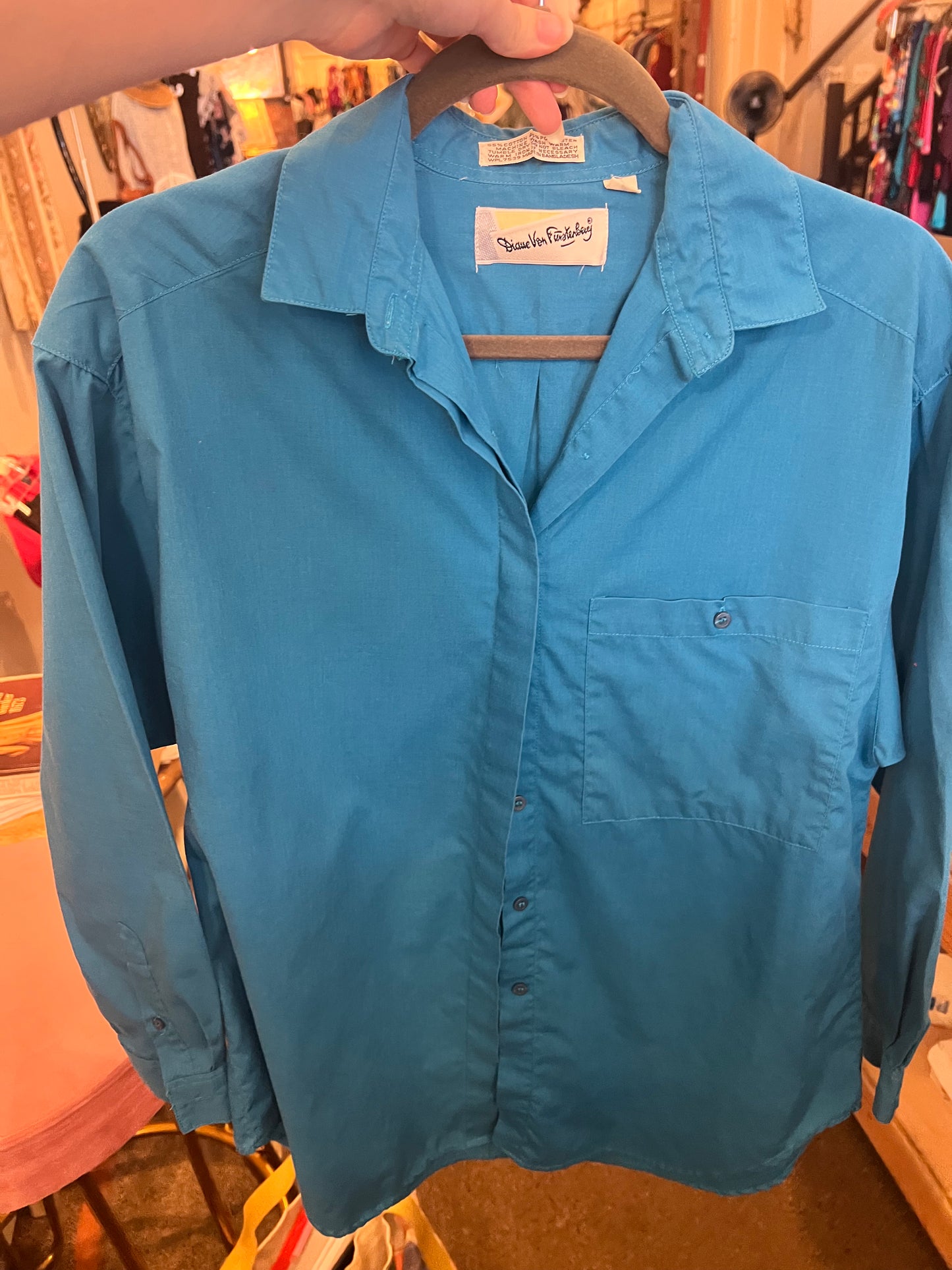 70s/80s Diane Von Furstenberg Button Down Top