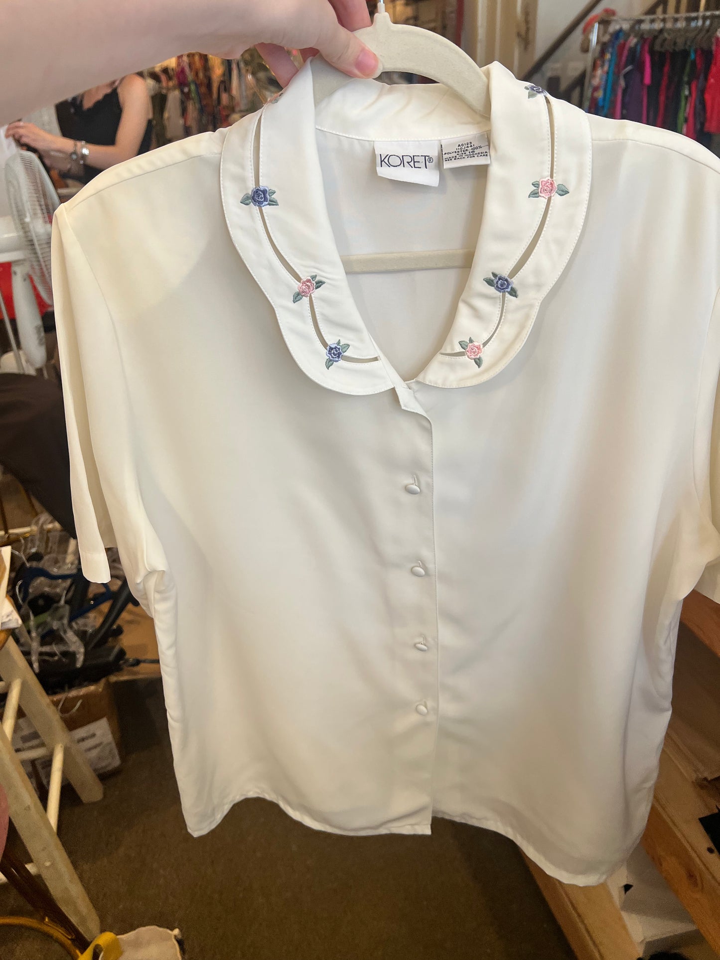 80s/90s Koret Flower Collar Blouse