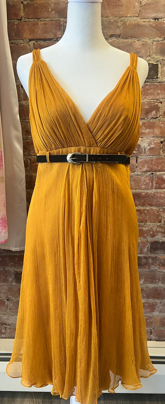2000s Badgley Mischka Belted Dress