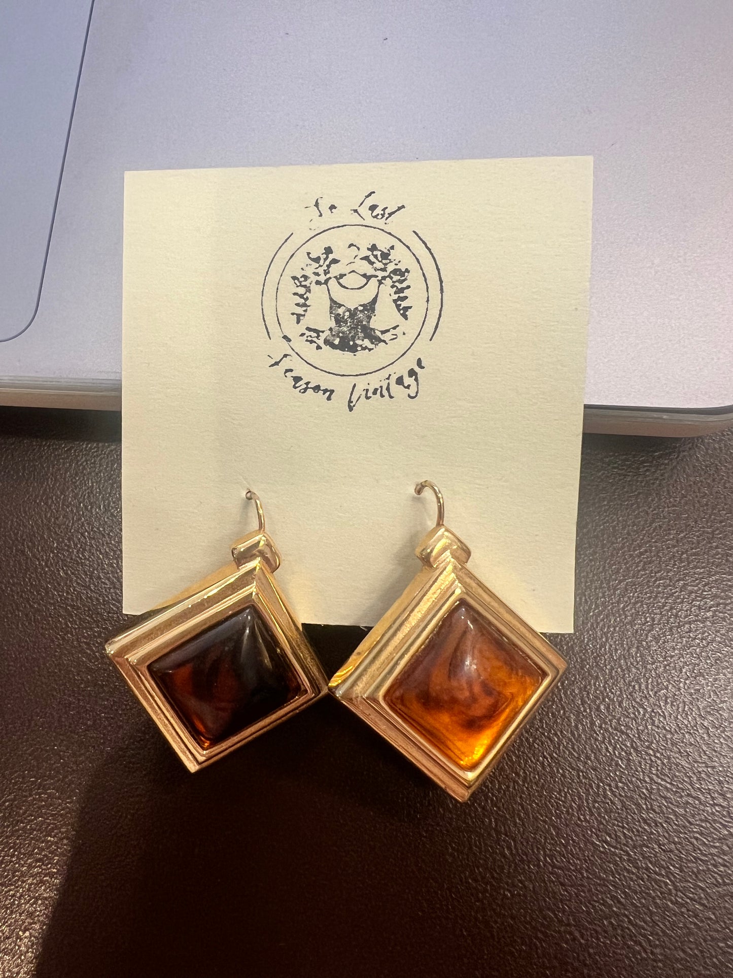 Art Deco Amber Earrings