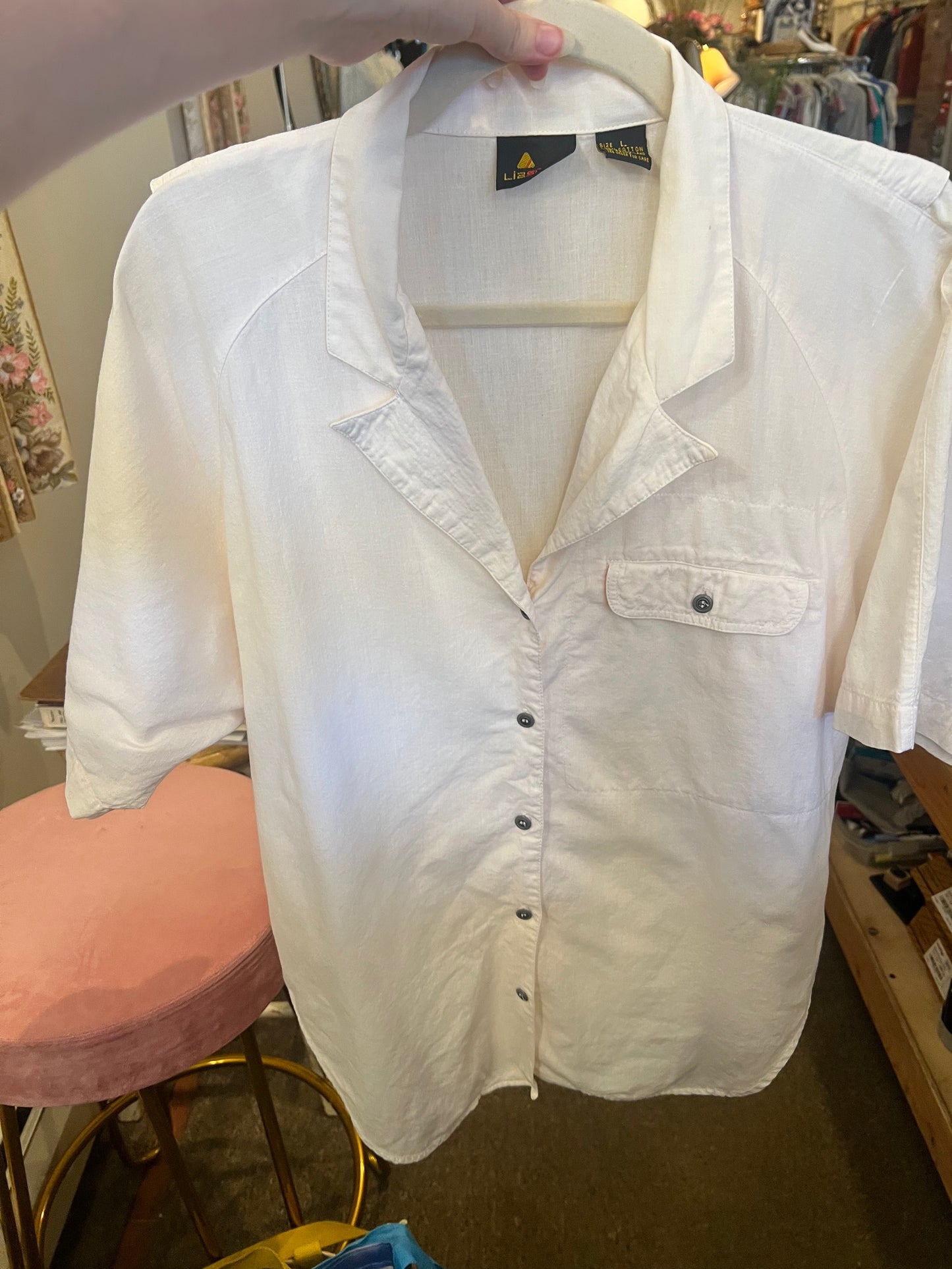 80s/90s Liz Sport Button Down Short Sleeve Top
