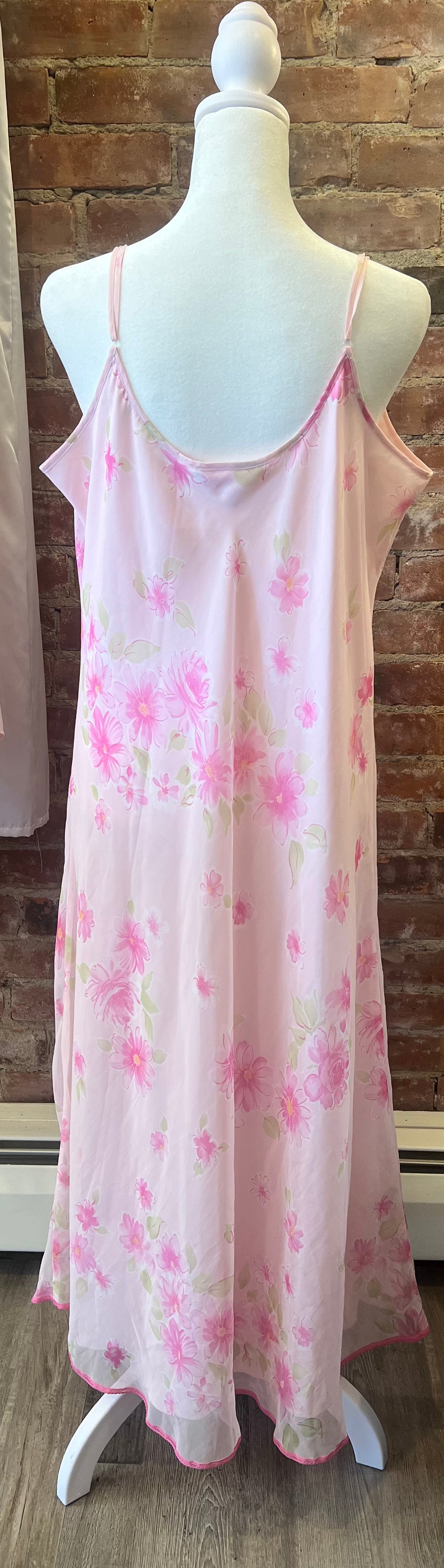 2000s Oscar de La Renta Pink Label Floral Slip