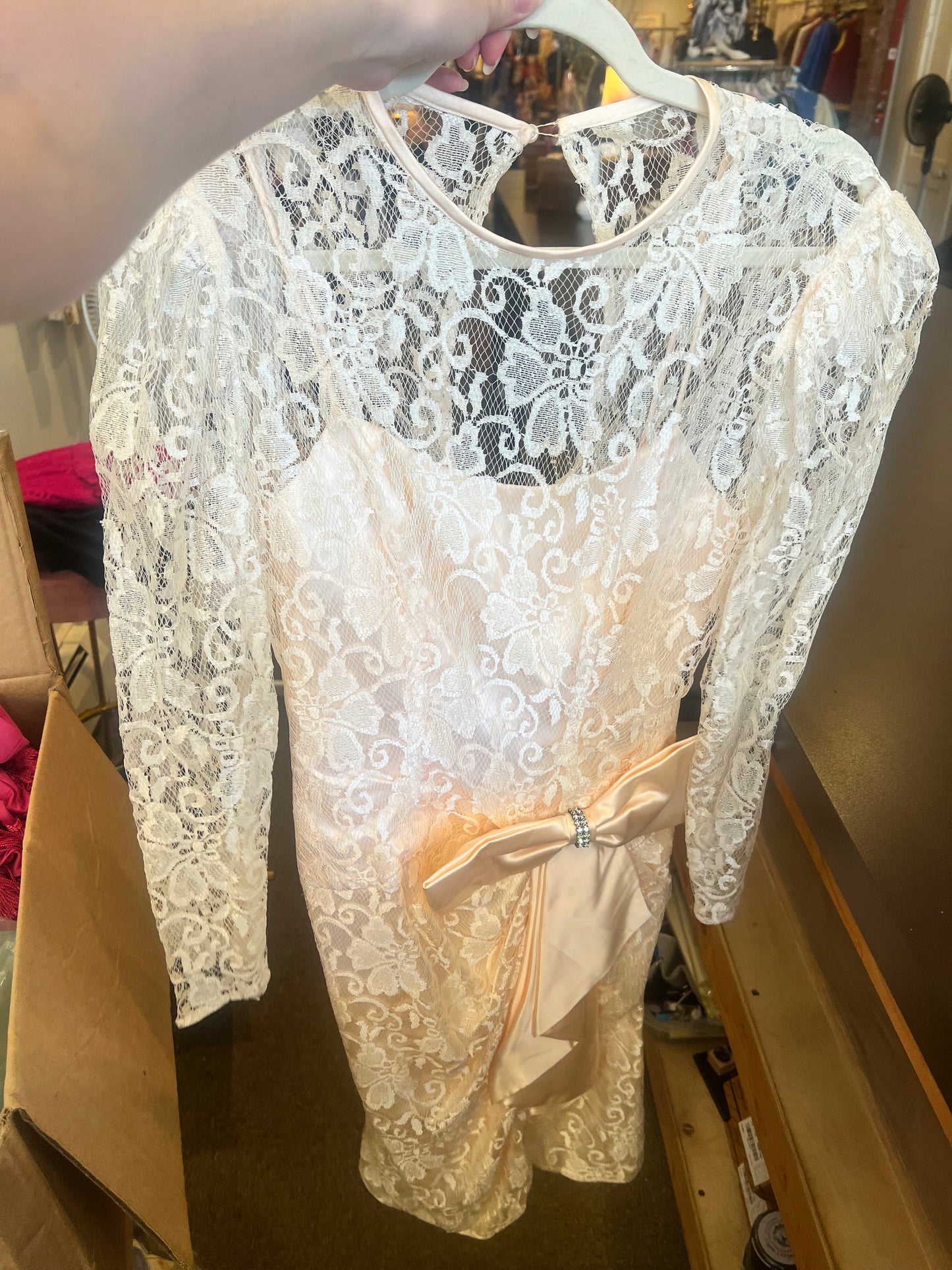 80s Zum Zum Lace Dress w/ Bow