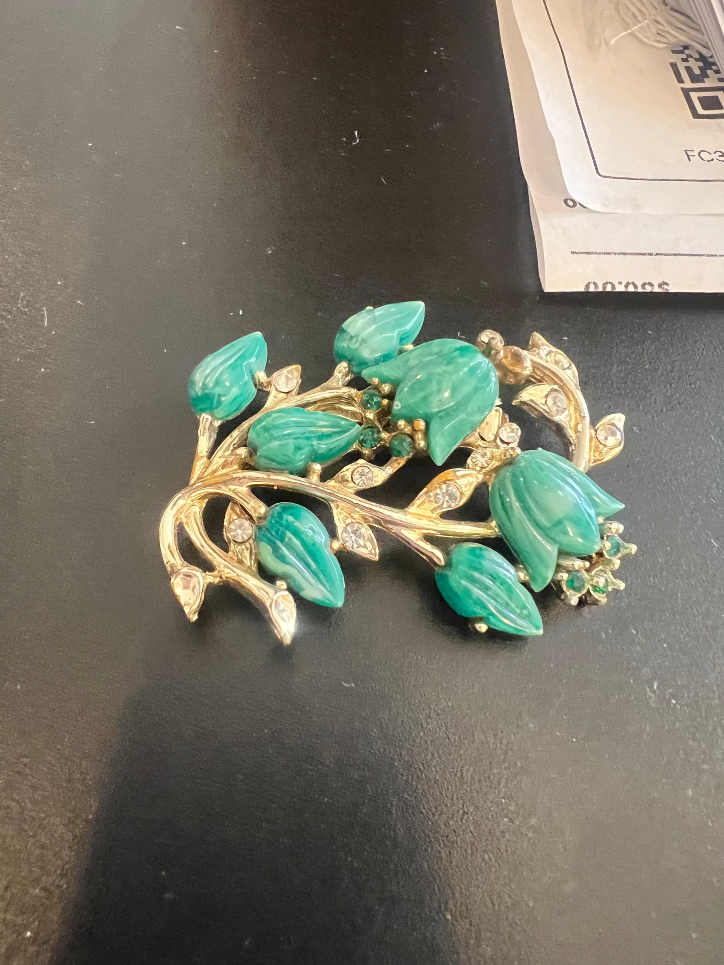 Vintage Gold Tone Floral Brooch