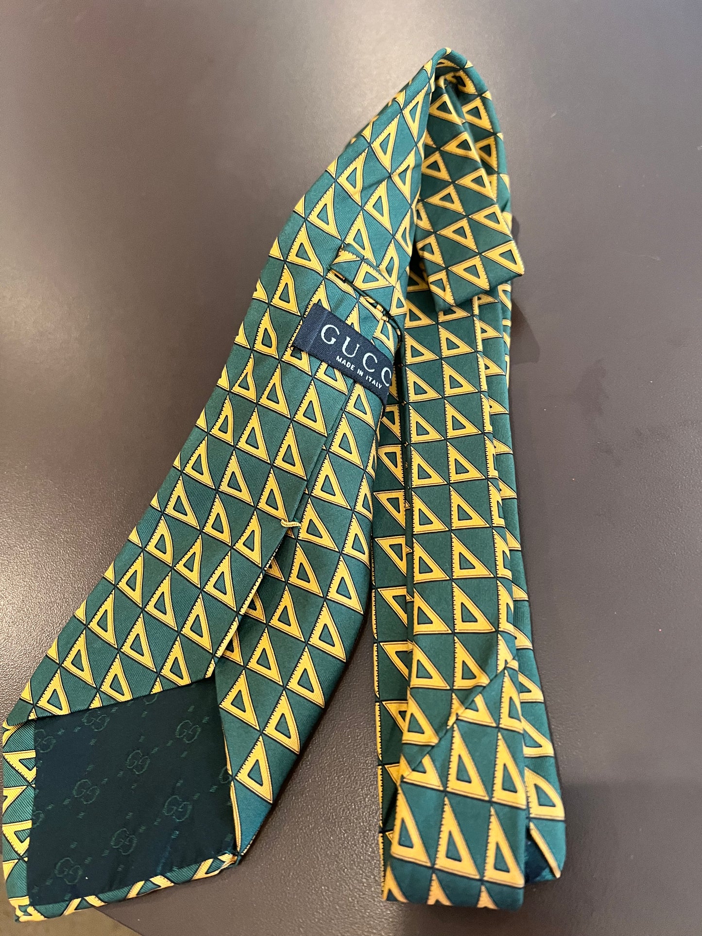 Gucci Triangle Ruler Motif Silk Tie
