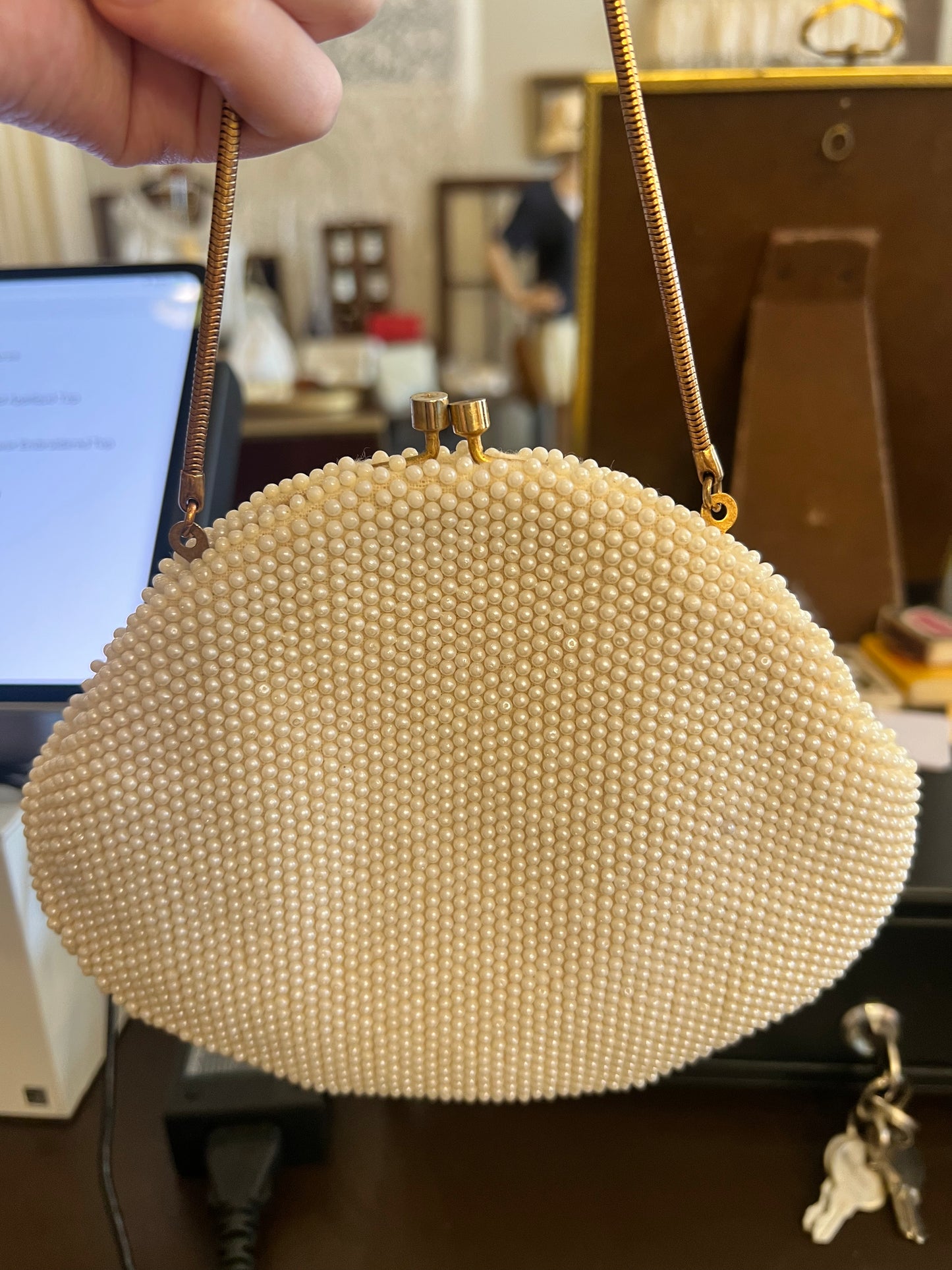 Vintage Pearl Beaded Purse