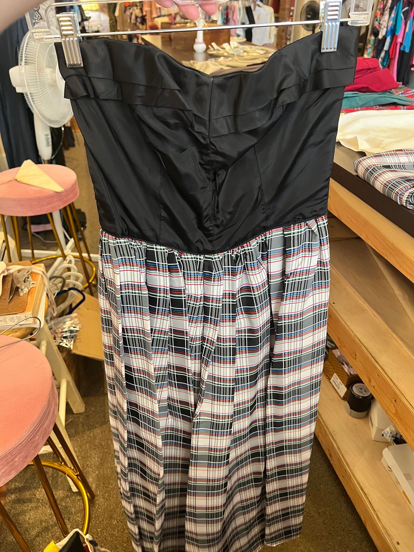 80s Handmade Plaid Dress