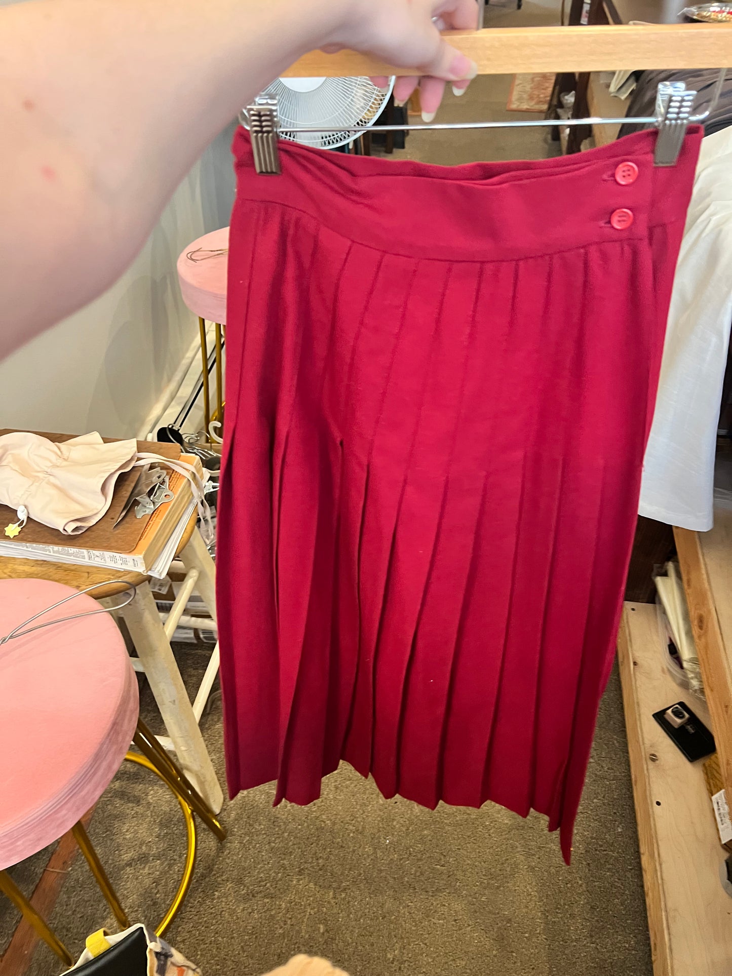 70s/80s Christian Dior Wool Pleated Skirt