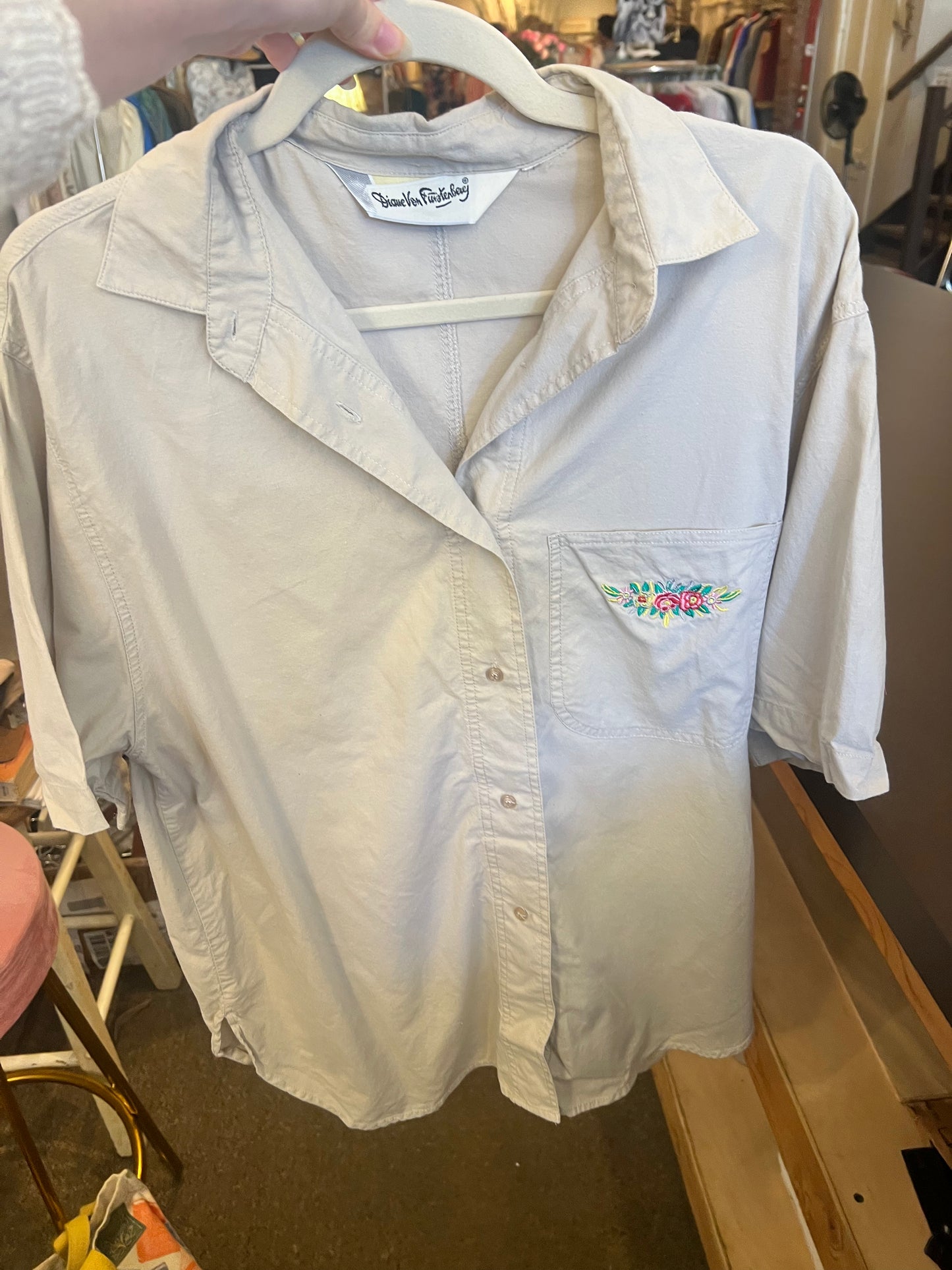 80s Diane von Furstenburg Button Up Shirt
