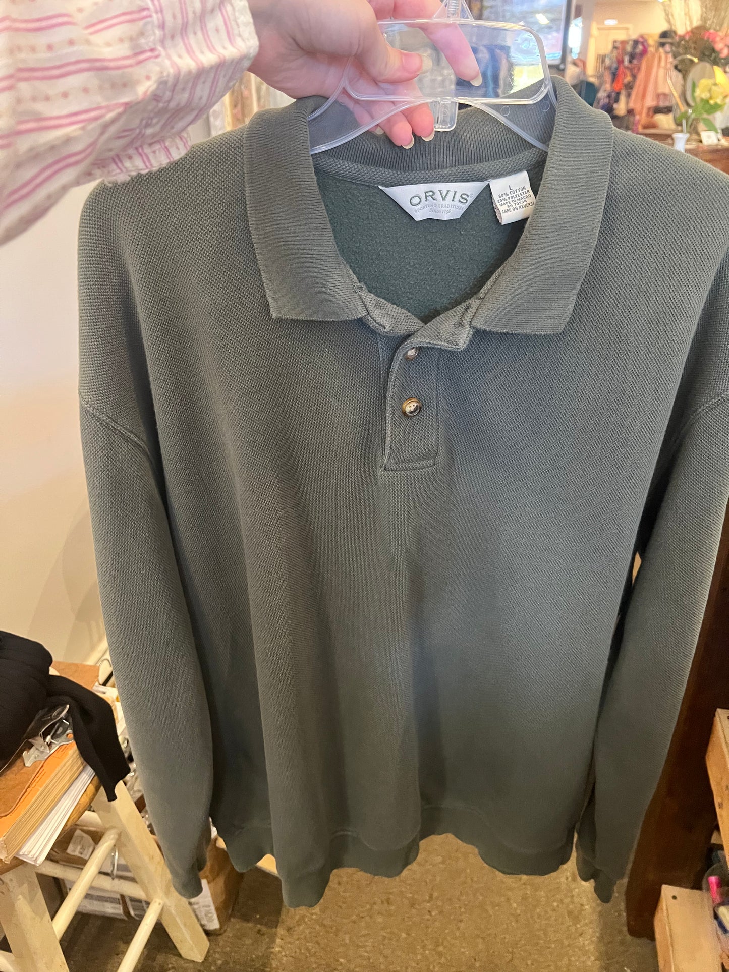 90s Orvis Long Sleeve Polo Shirt