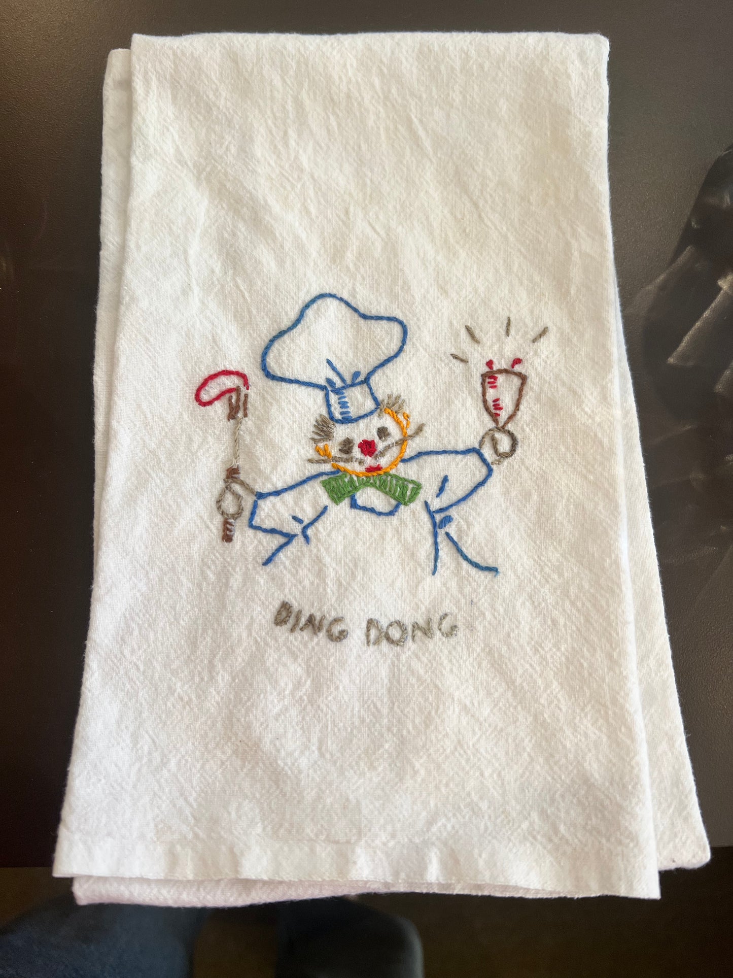 Vintage Embroidered Tea Towel