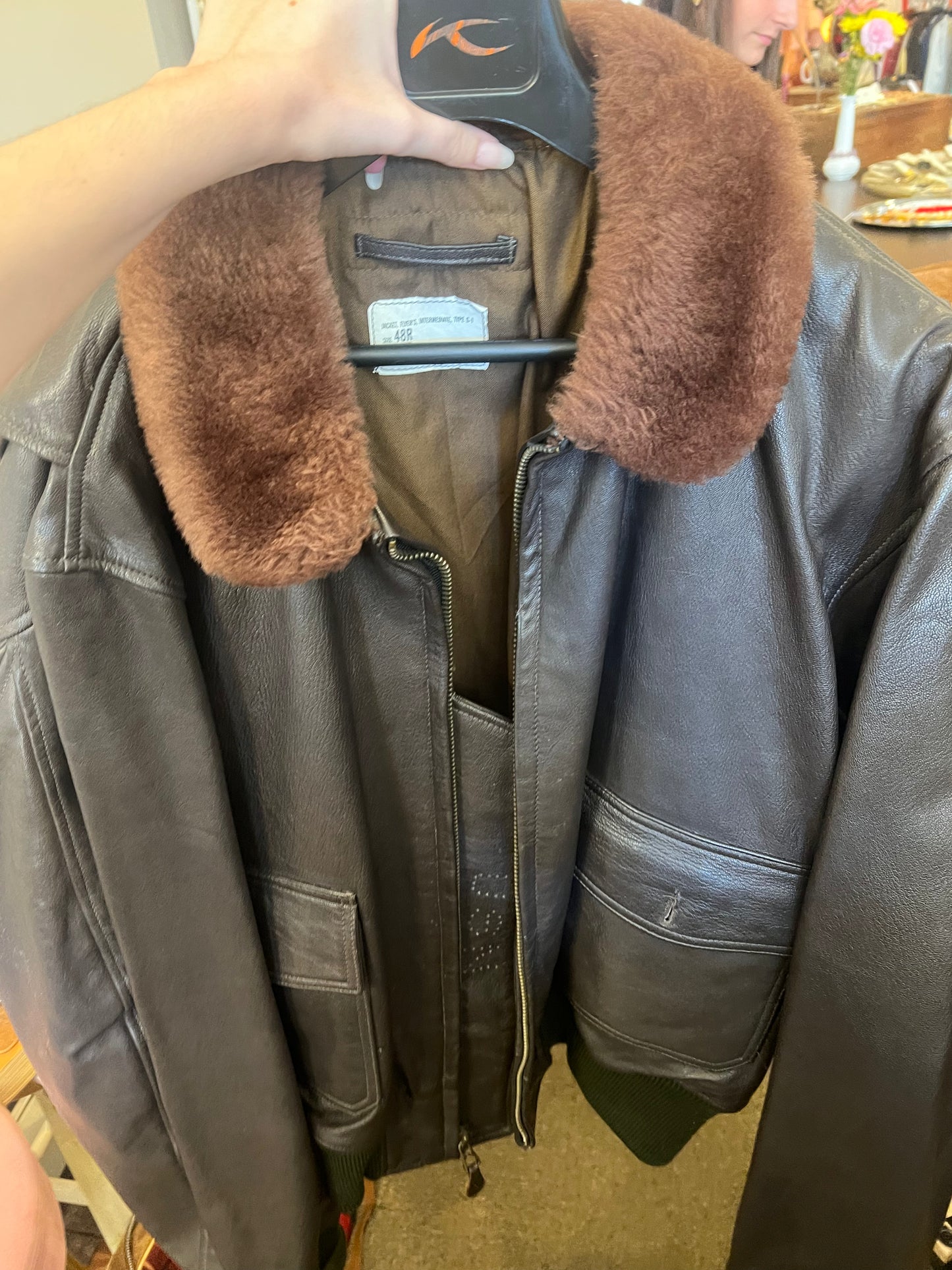 70s Flyers Jacket w/ Fur Collar